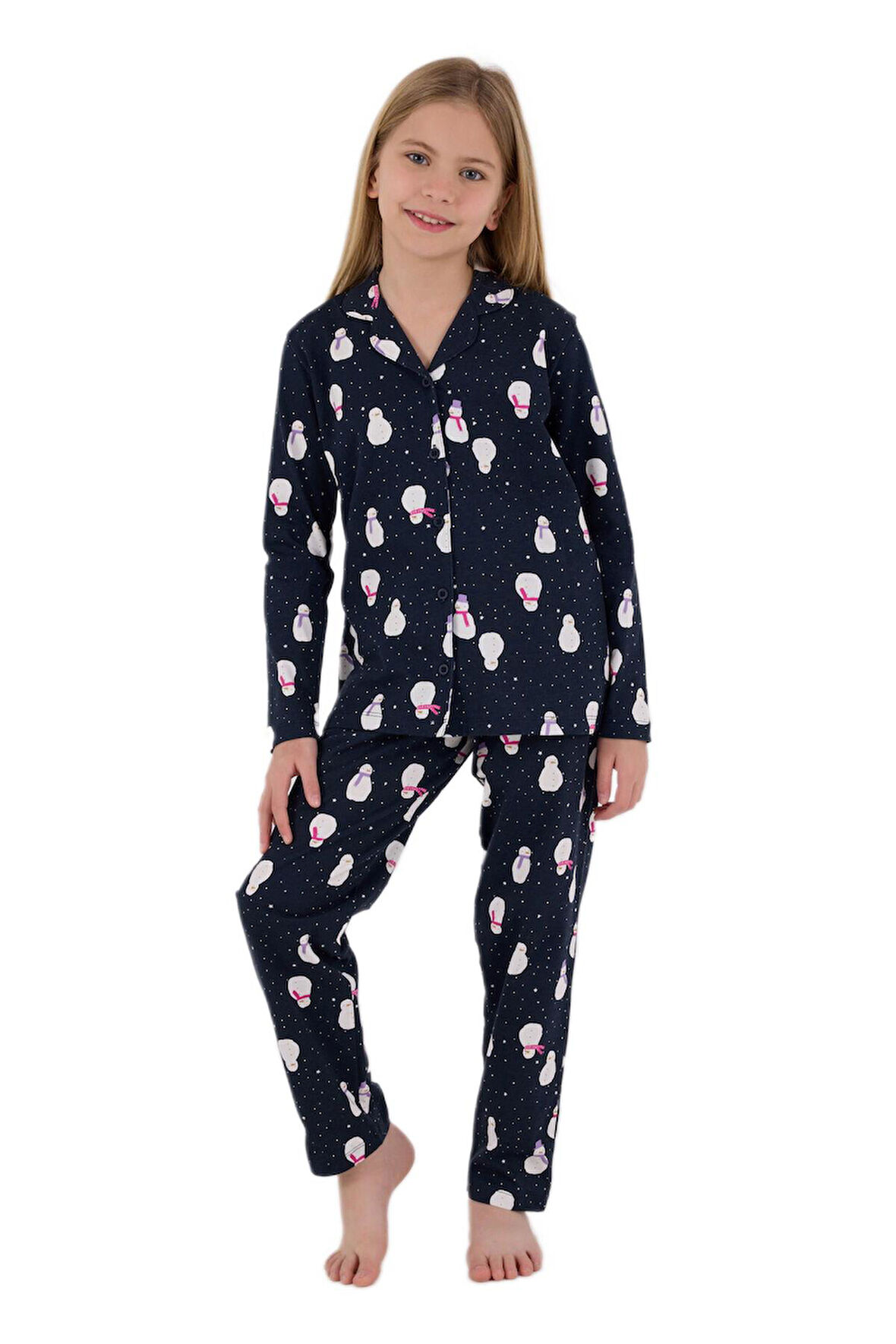 Rolypoly Kız Çocuk Lacivert Pijama Takımı 3713-G 