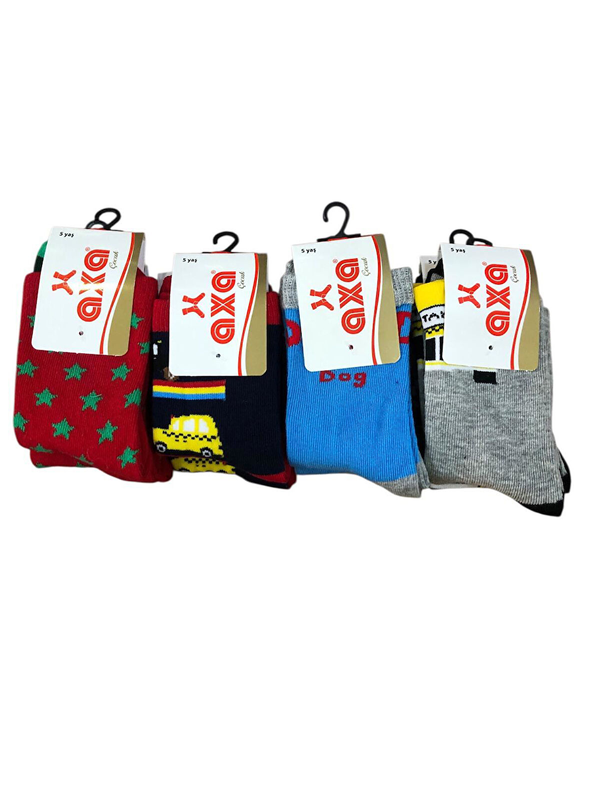 4 Lü Erkek Çocuk Pamuklu Soket Çorap Karışık Renkler