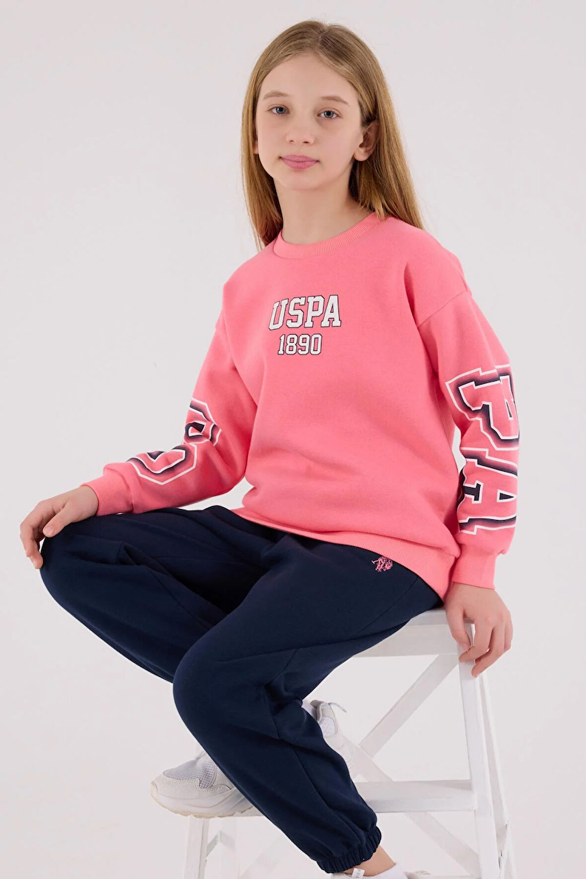 U.S. Polo Assn. Kız Çocuk Eşofman Takımı Neon Pembe