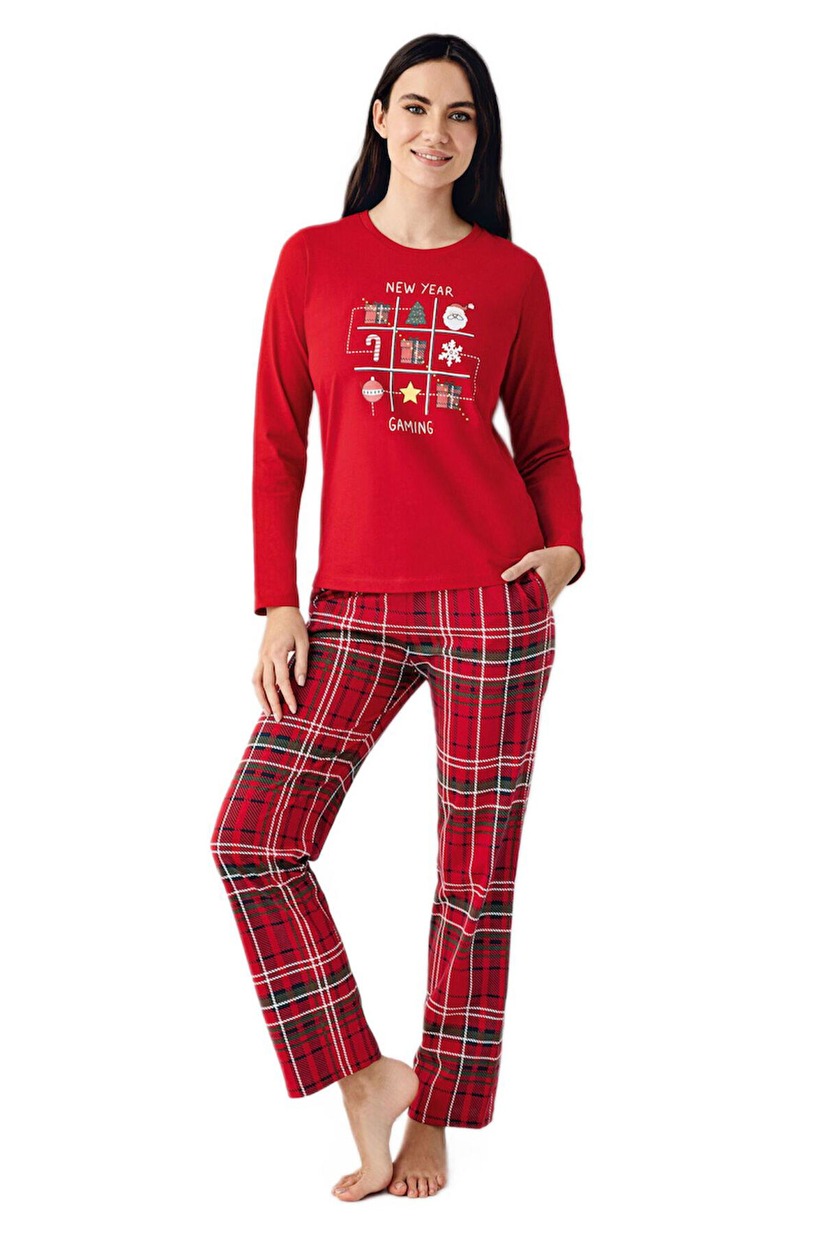 Arnetta Kadın Kırmızı Pijama Takımı 3512 