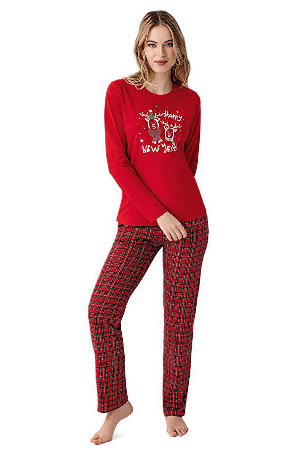 Arnetta Kadın Kırmızı Pijama Takımı 3514-S