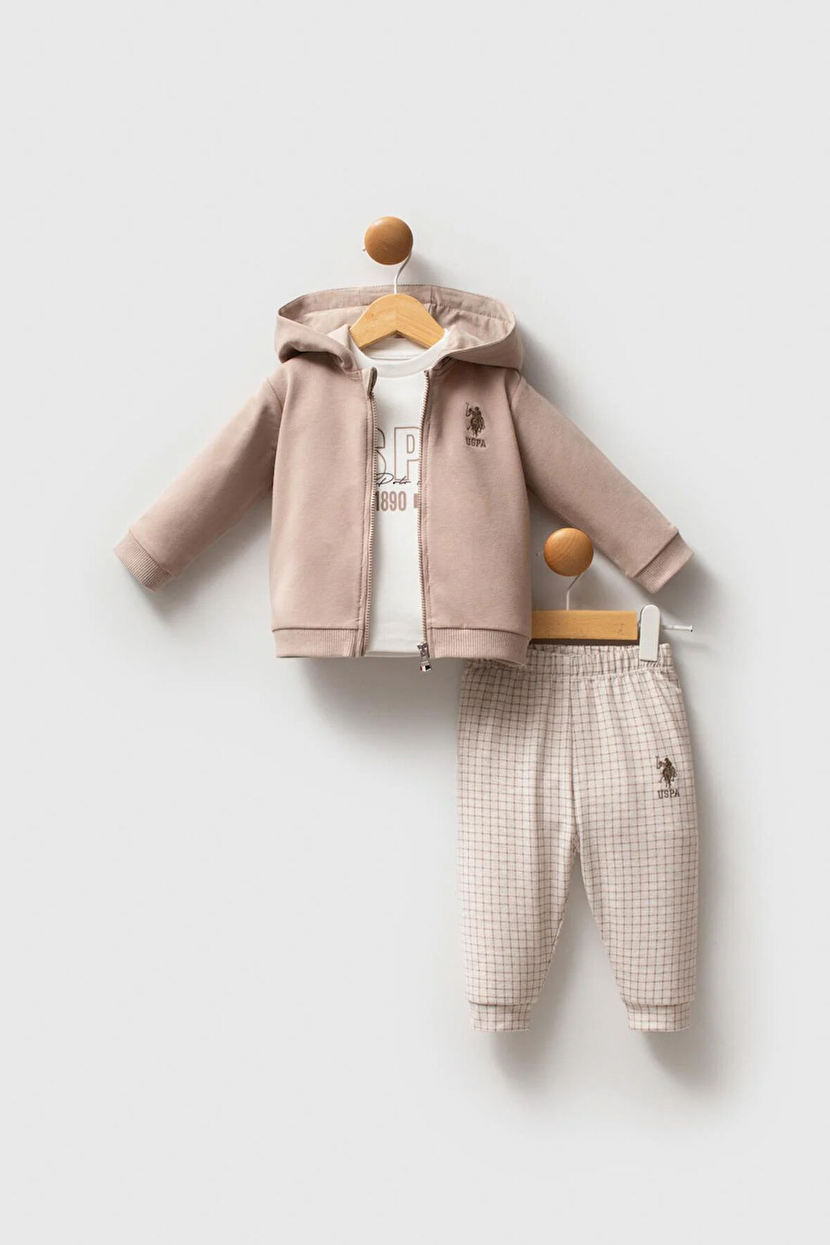 U.S. Polo Assn. Erkek Bebek 3'li Takım Kum