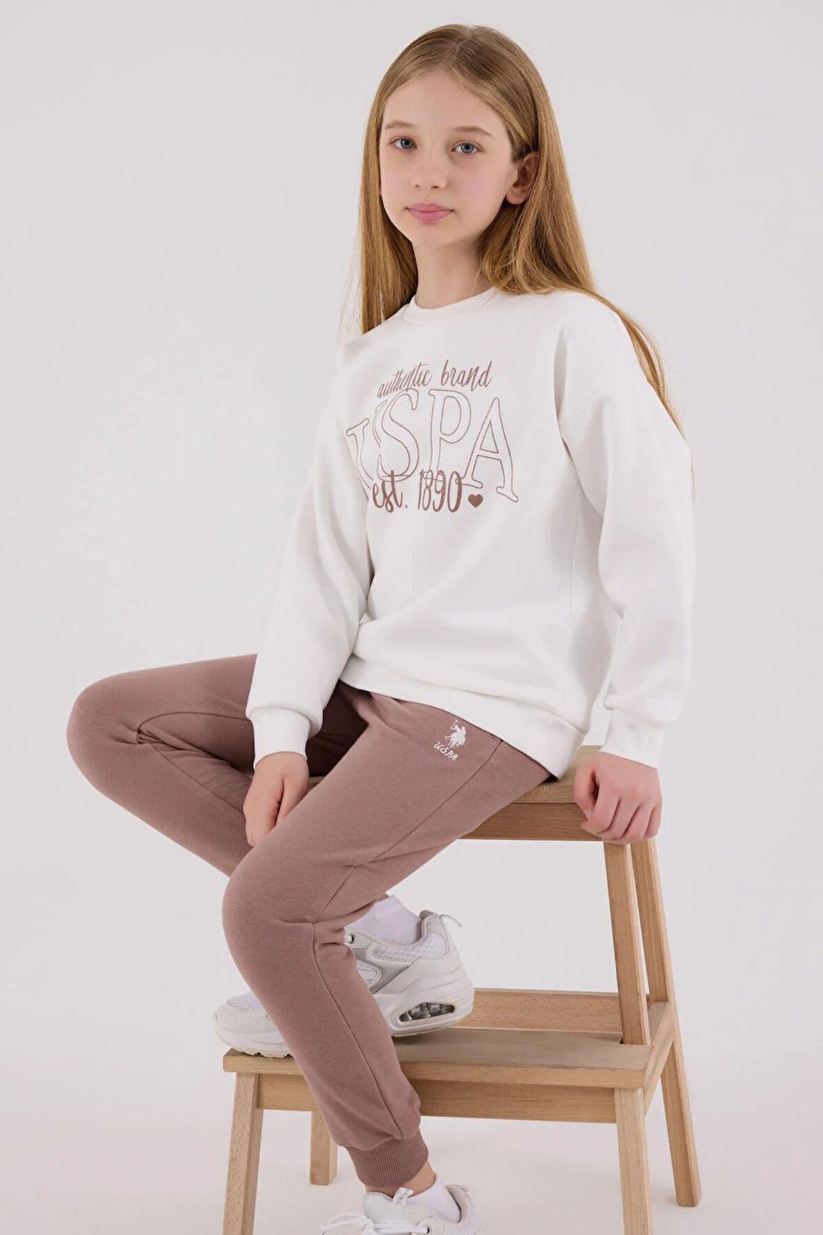 U.S. Polo Assn. Kız Çocuk Eşofman Takımı Beyaz