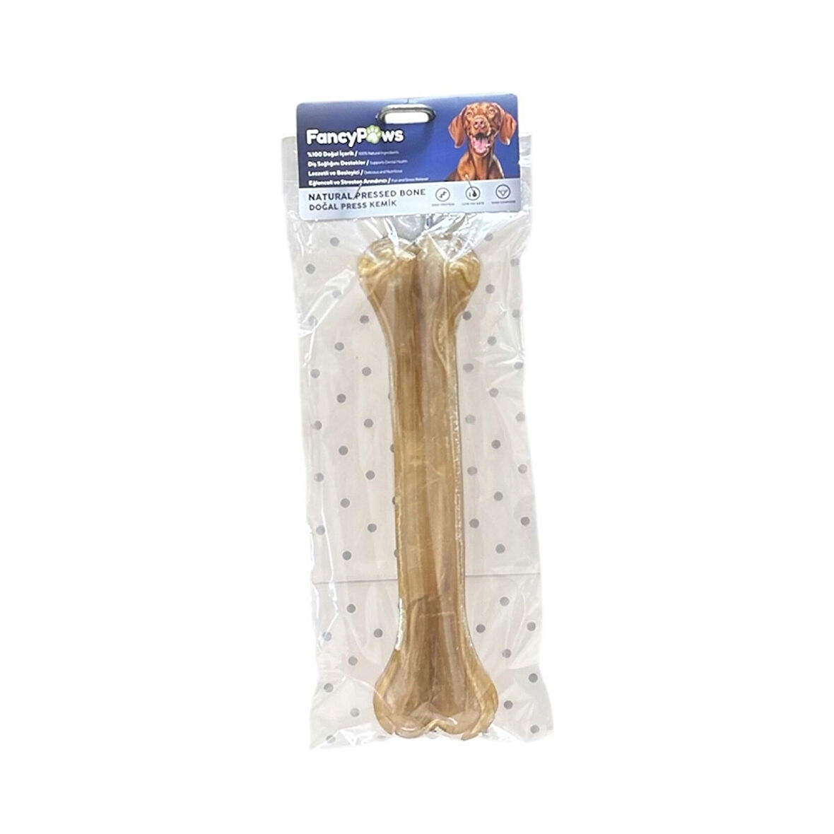Fancy Paws Naturel Press Kemik 25 CM Jumbo Boy | Köpek Diş Kaşıma ve Çiğneme Ödülü