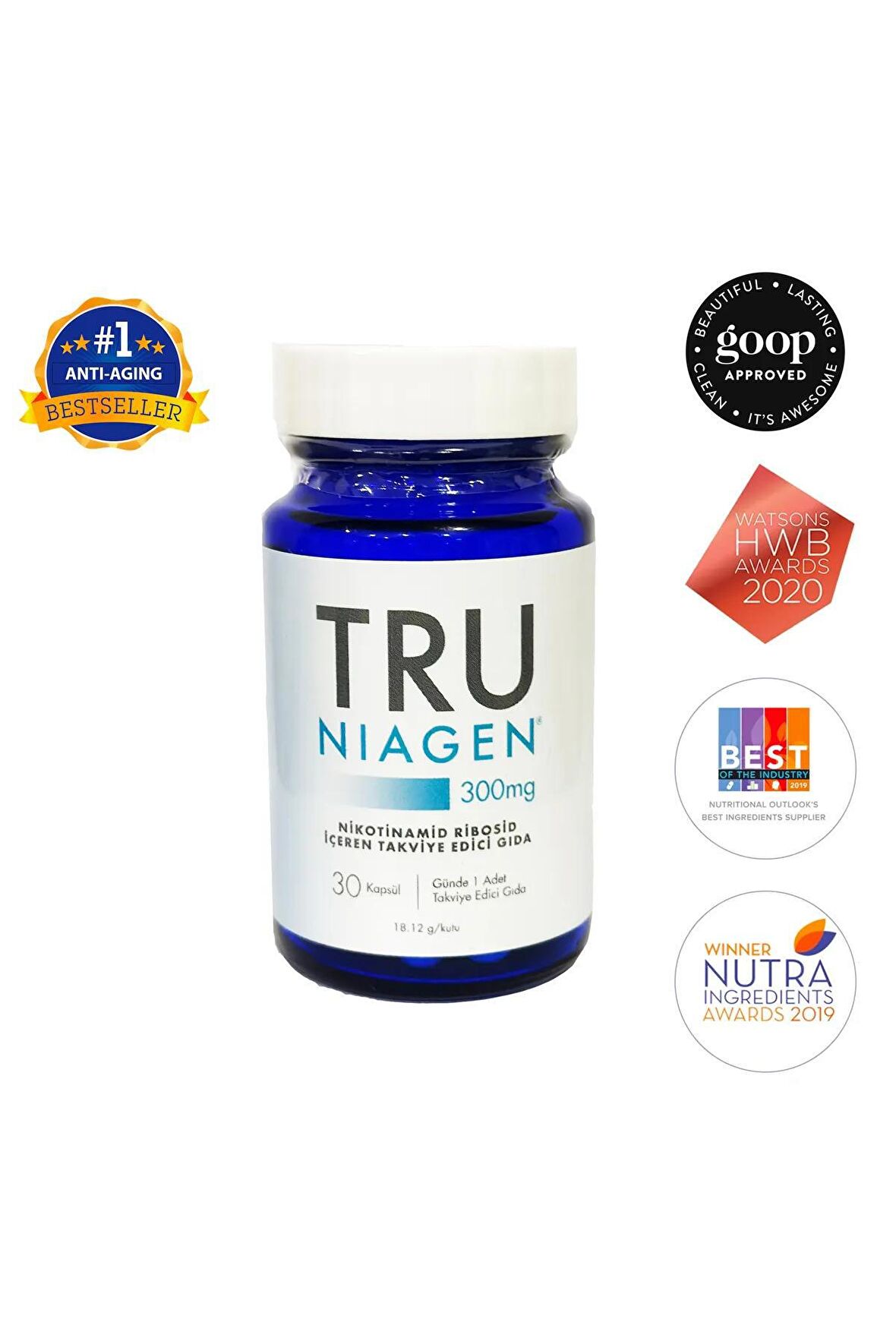 Tru Niagen Nikotinamid Ribosid 300 Mg 30 Kapsül 