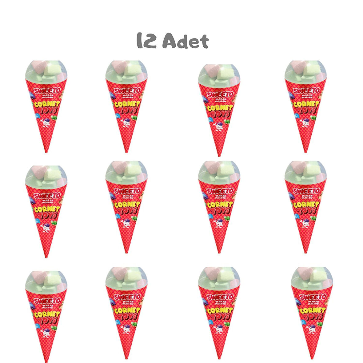 Sweeto Cornet Toys (18 Gr) 12 Adet