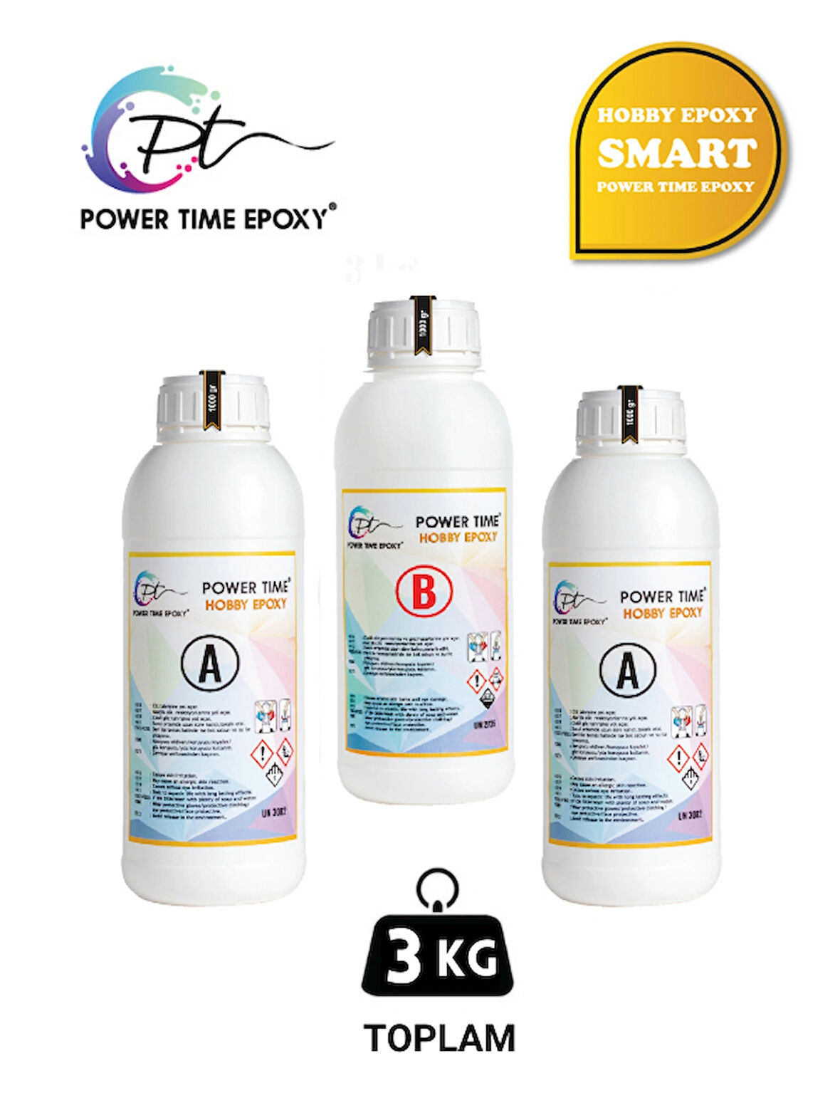 3 Kg Hobi Epoxy Smart/ Ultra Şeffaf Ve Parlak Epoksi Reçine Ince Döküm