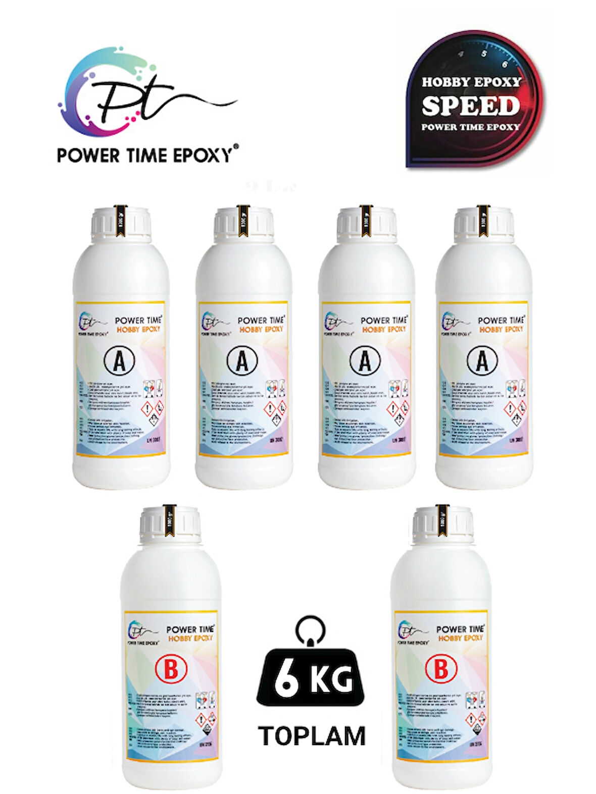 6 Kg Hobi Epoksi Speed/ Hızlı Kuruma/ Ultra Şeffaf Epoksi Reçine Ince Döküm Yoğun Kıvam
