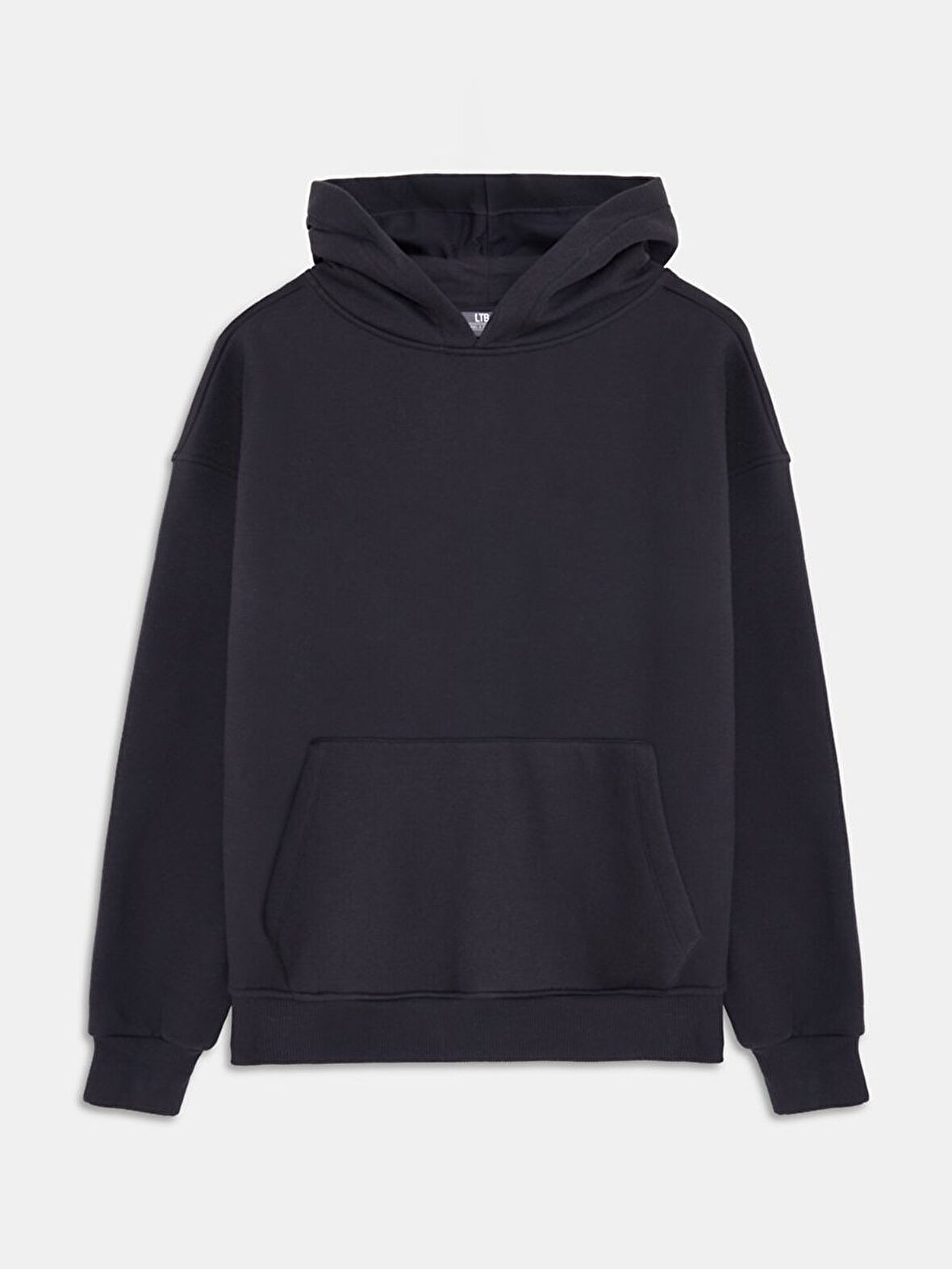 Sloganlı Kapüşonlu Fermuarsız Relaxed Fit Sweatshırt