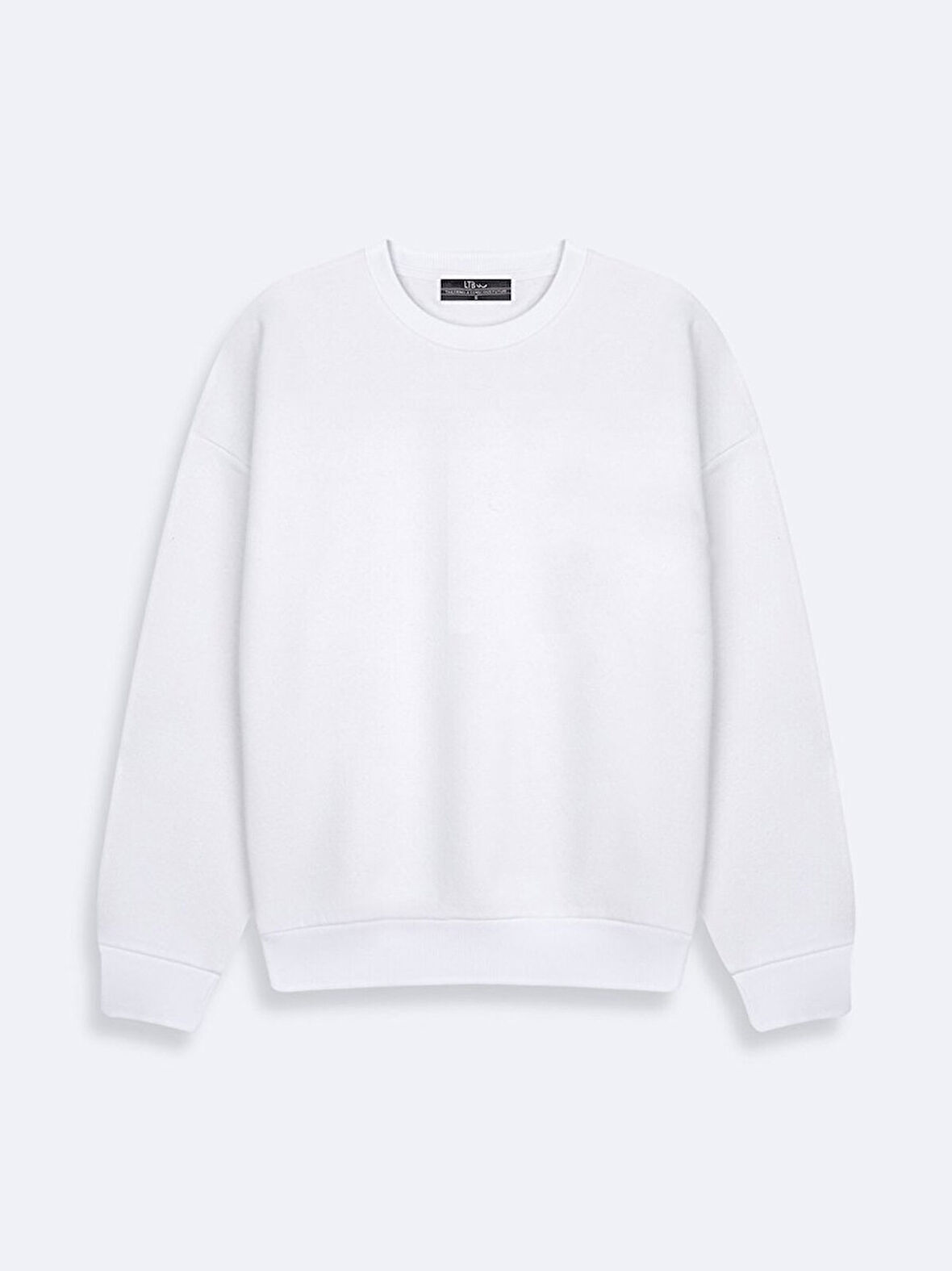Düz Kapüşonlu Fermuarsız Regular Fit Beyaz Sweatshırt