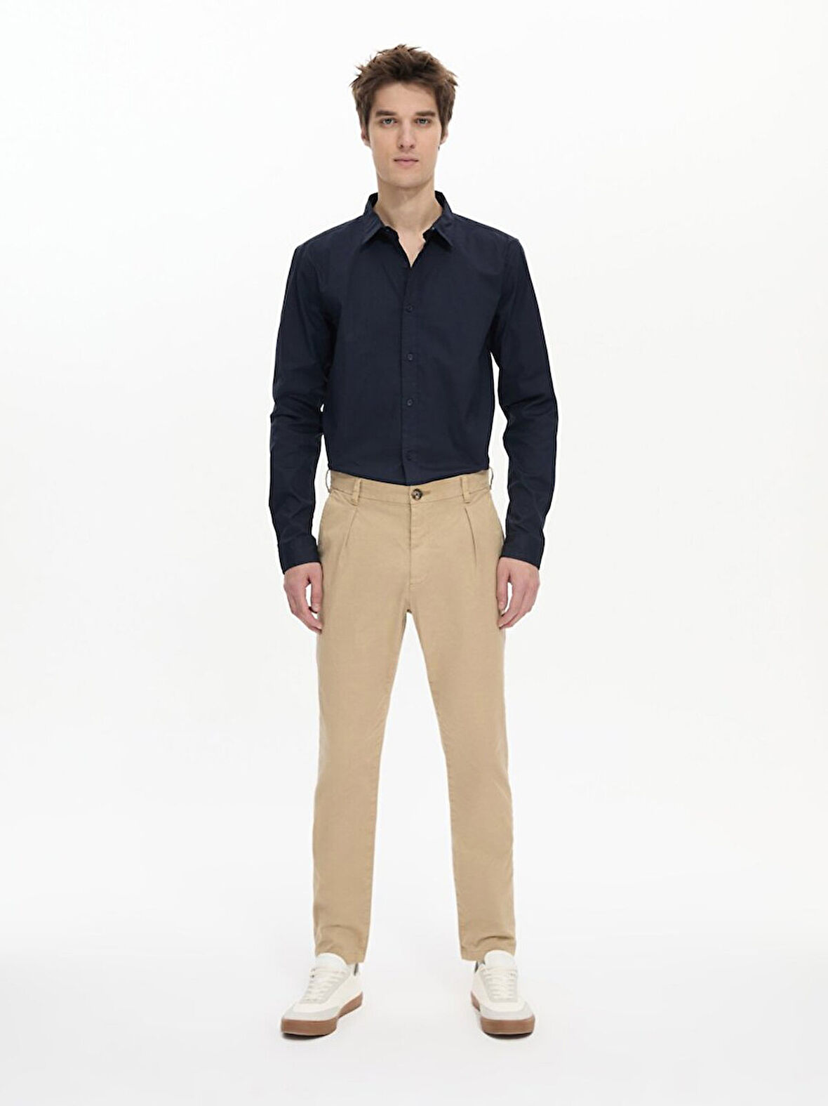 Basıc Gabardin Regular Bej Pantolon