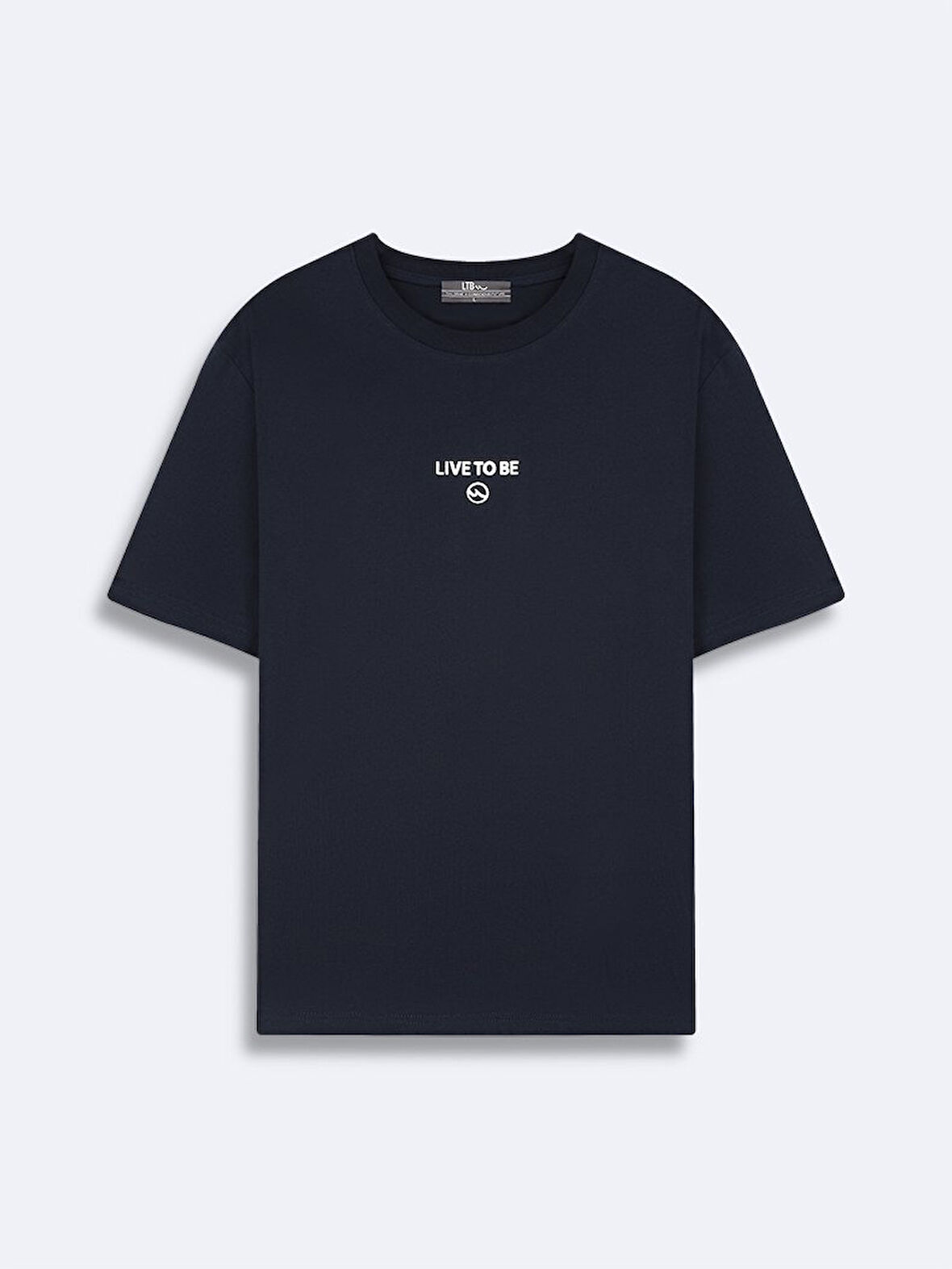 Kısa Kollu Slogan Baskılı Regular Lacivert T-shırt