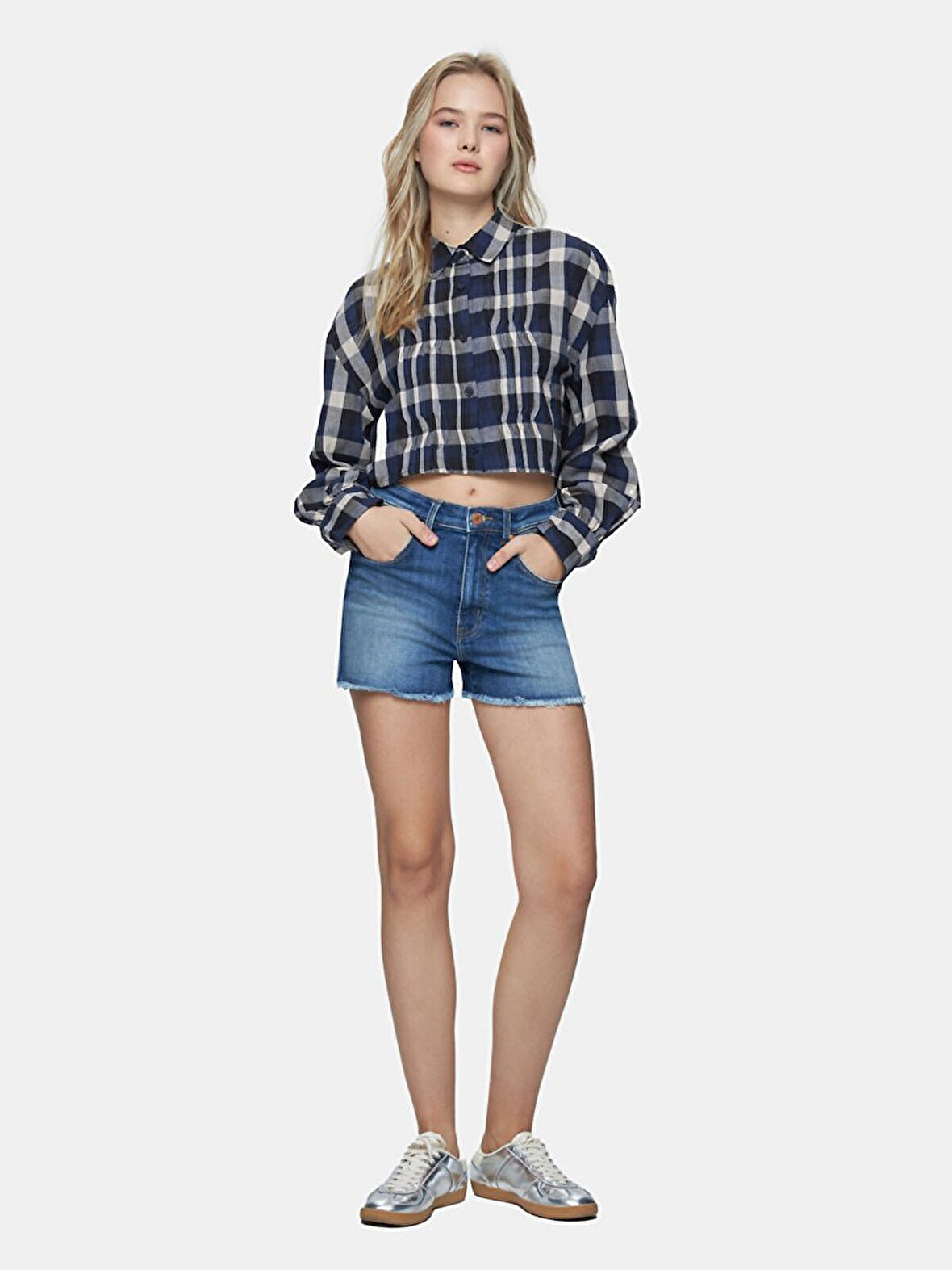 Carola Yüksek Bel Jean Şort