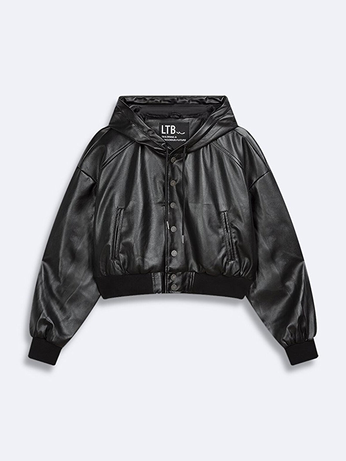 Oversıze Kapüşonlu Siyah Ceket