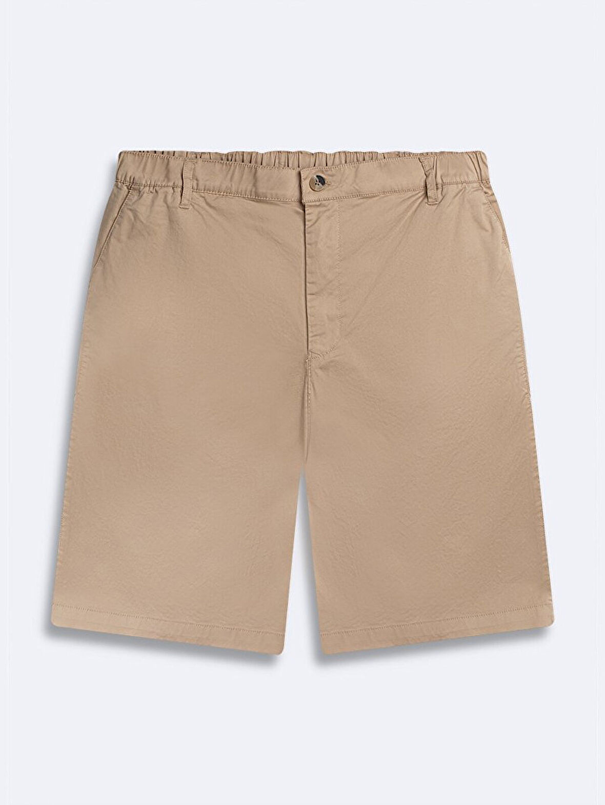 Basıc Midi Regular Gabardin Bej Şort