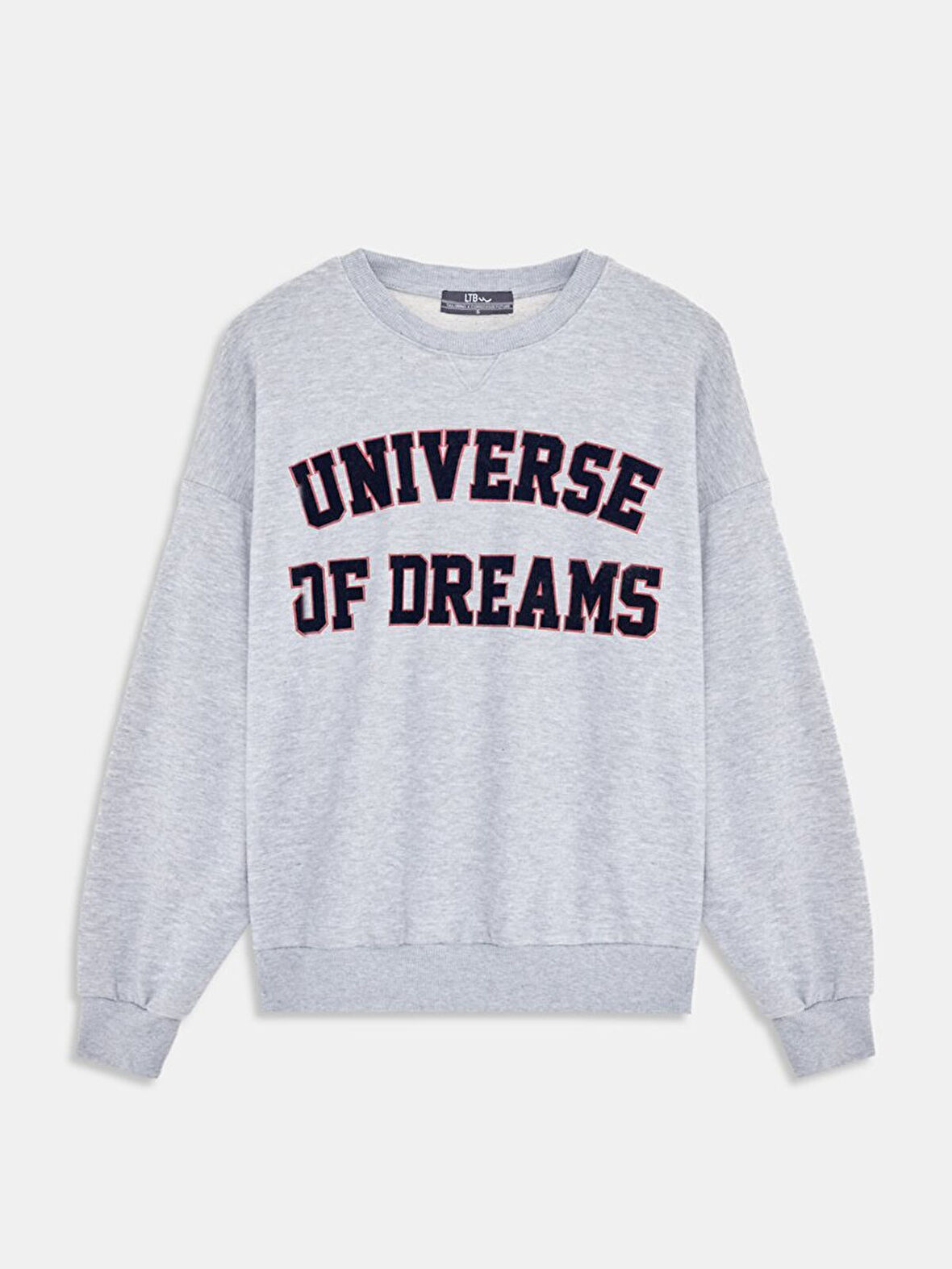 Sloganlı Relaxed Fit Gri Sweatshırt