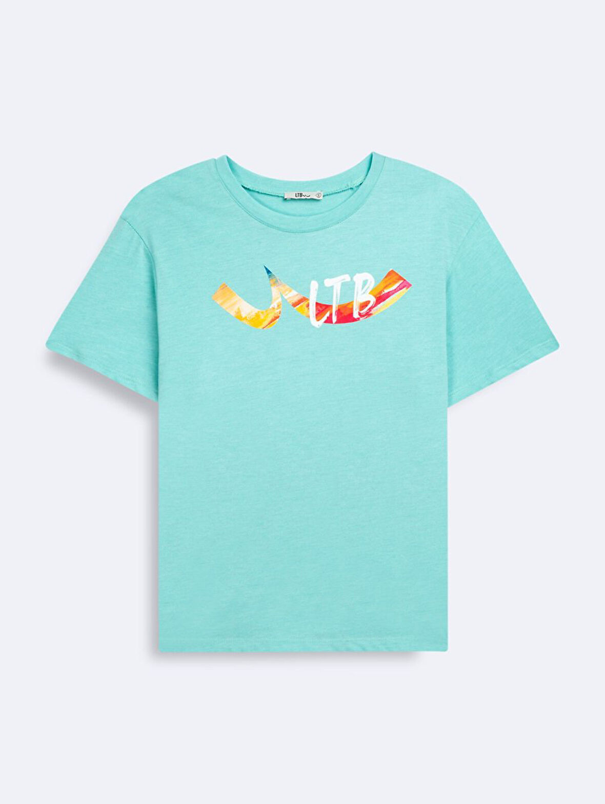 Kısa Kollu Sıfır Yaka Sign Baskılı Yeşil T-shırt