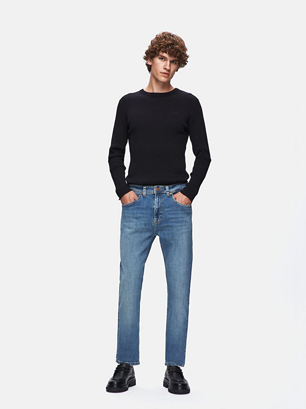 Hollywood Y Düz Paça Orta Bel Jean Pantolon