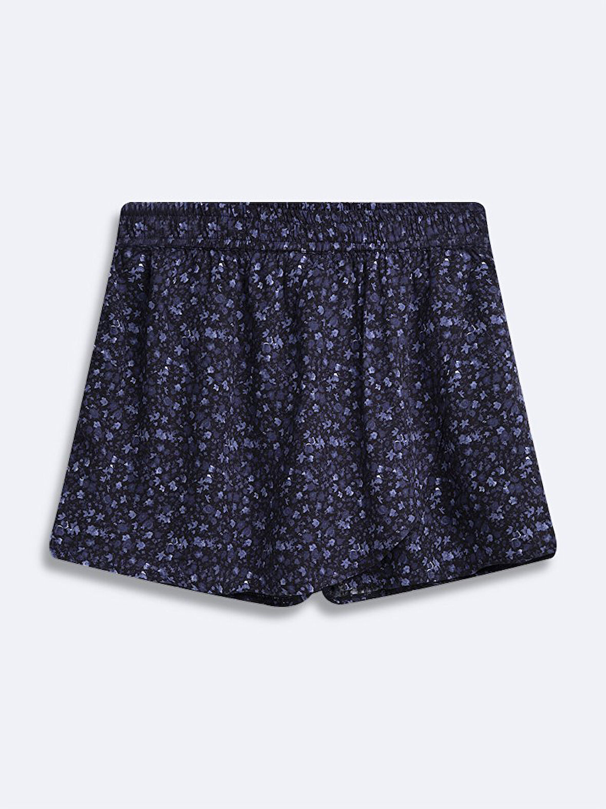 Çiçek Desenli Basic Mini Lacivert Şort