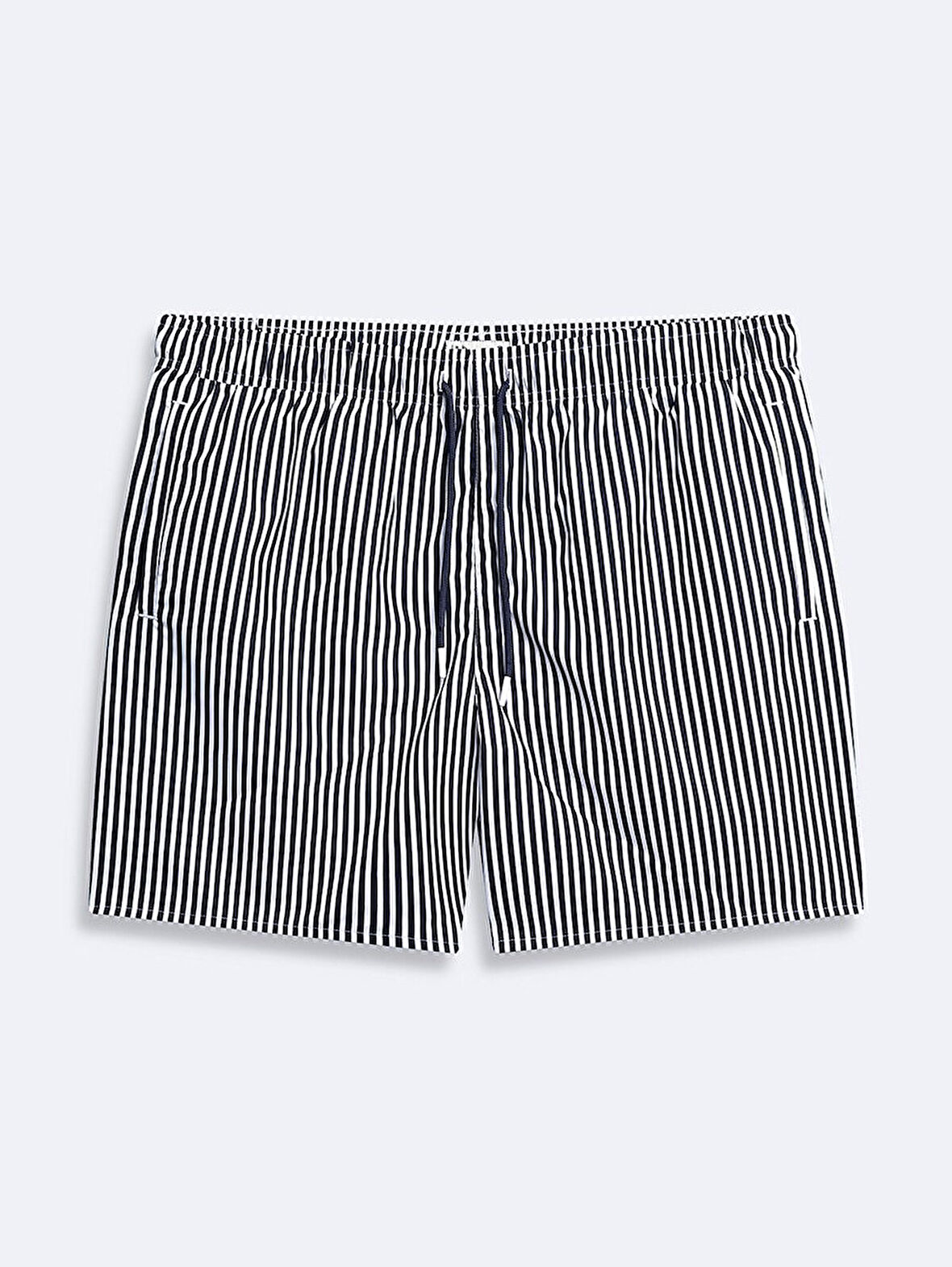 Çizgili Regular Lacivert Deniz Şort