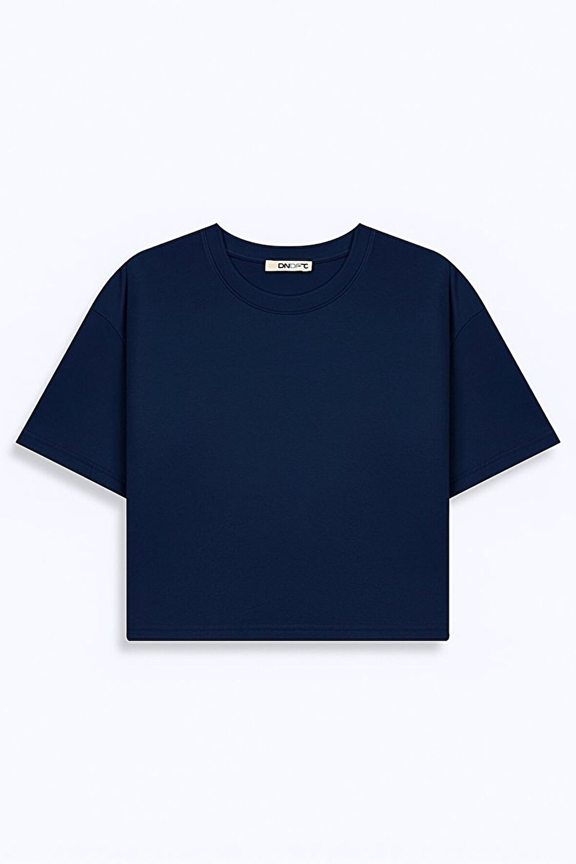 Kısa Kollu Sıfır Yaka Basıc Lacivert T-shırt