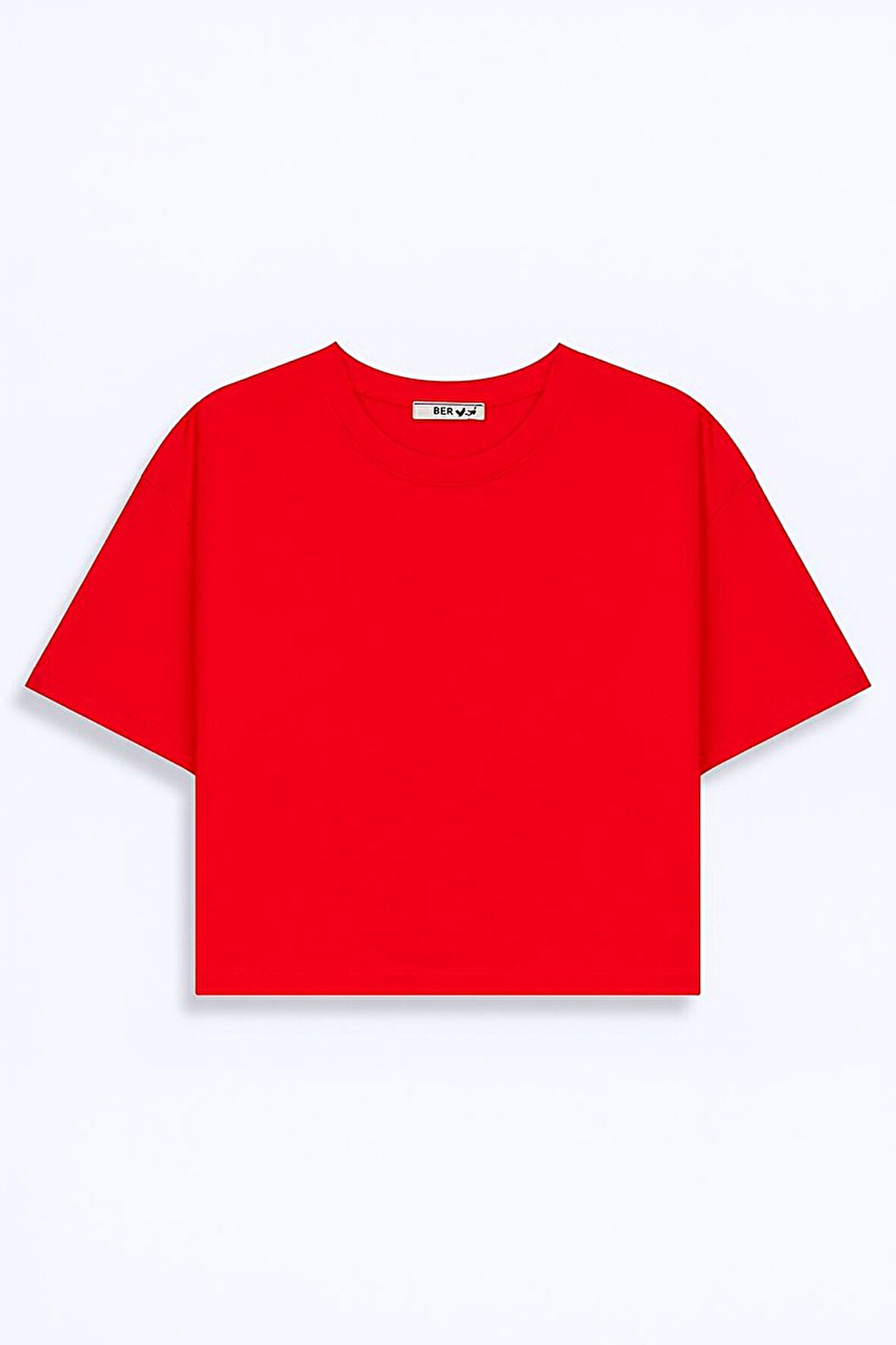 Kısa Kollu Sıfır Yaka Basıc Kırmızı T-shırt