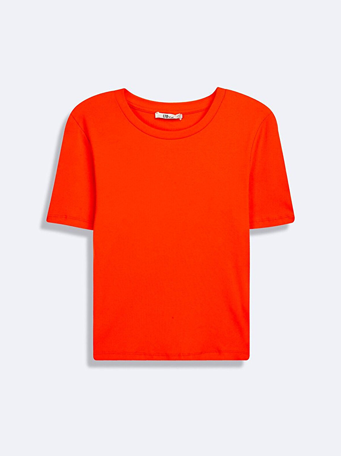 Kısa Kollu Sıfır Yaka Basıc Turuncu t-shirt