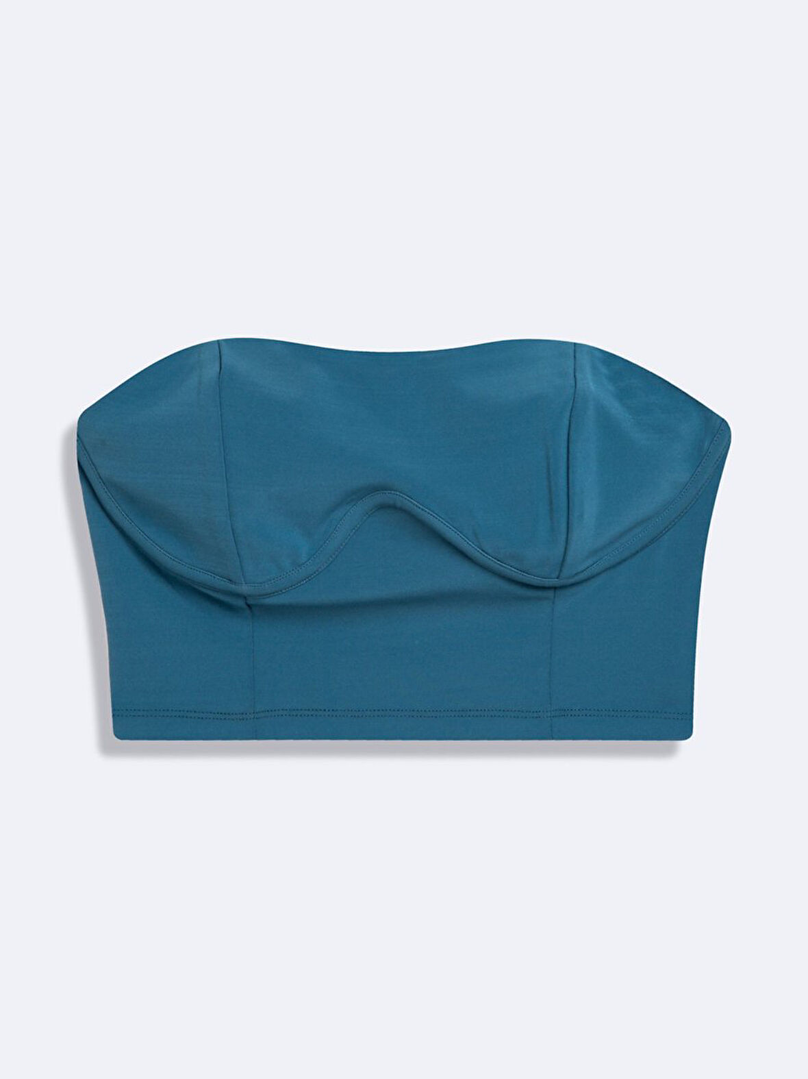 Kolsuz Straplez Basic Crop Kahve Rengi Atlet