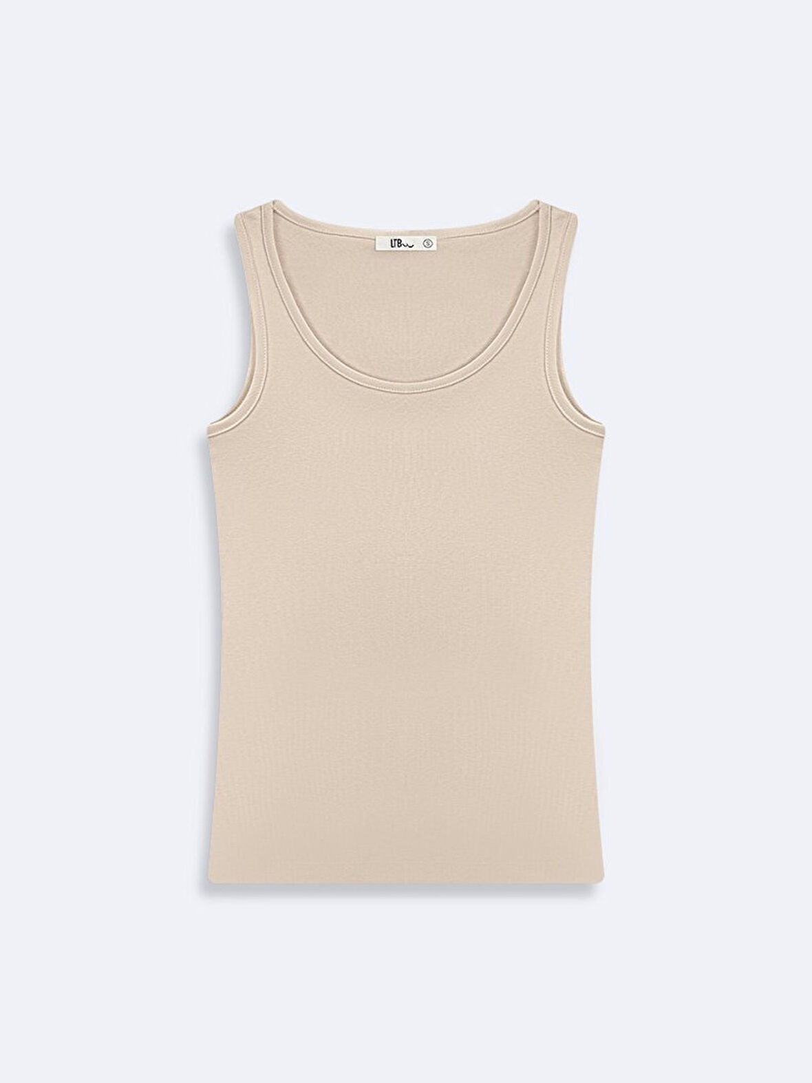 Kolsuz U Yaka Basic Bej Atlet