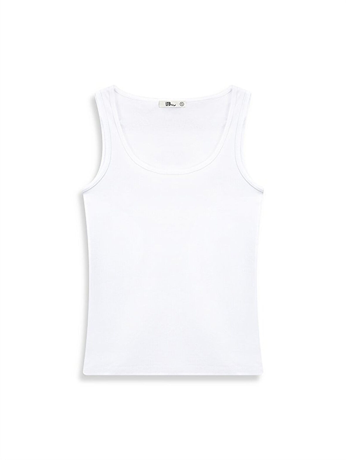 Kolsuz U Yaka Basıc Beyaz Atlet