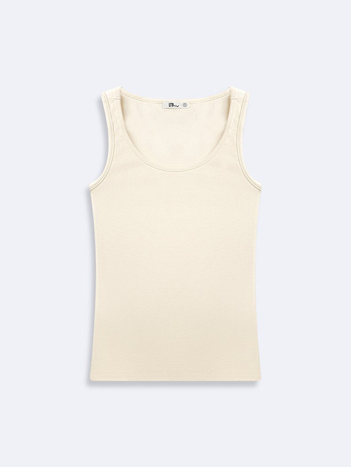 Kolsuz U Yaka Basic Krem Atlet