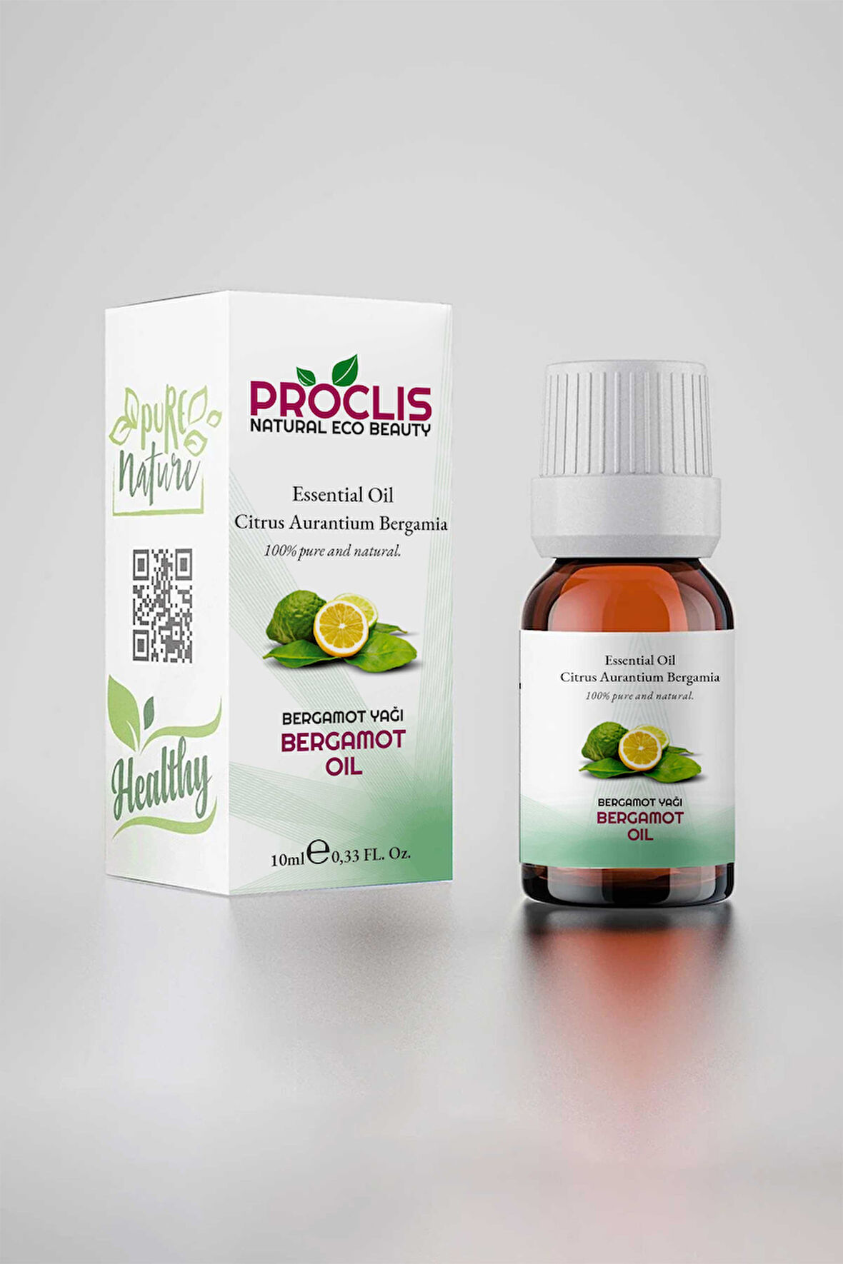 PROCLİS %100 Doğal Bergamot Yağı / Bergamot Oil, Cam Şişe 10 ml Sprey Başlıklı