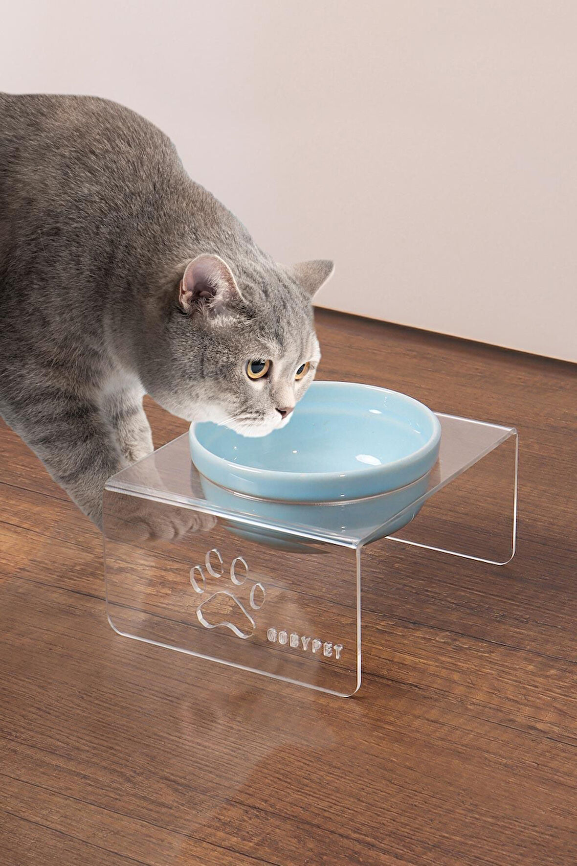 Tekli Seramik Dekoratif Kedi Ve Köpek Pleksi Mama & Su Kabı Kedi Paspası