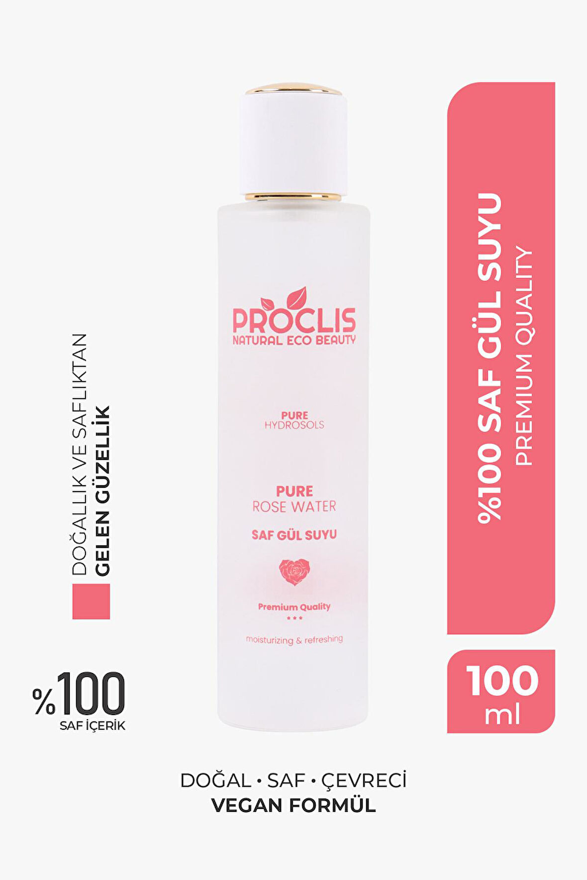Gül Suyu Gözenek Sıkılaştırıcı Aydınlatıcı Ve Arındırıcı Tonik %100 Doğal Ve Saf 100 ml