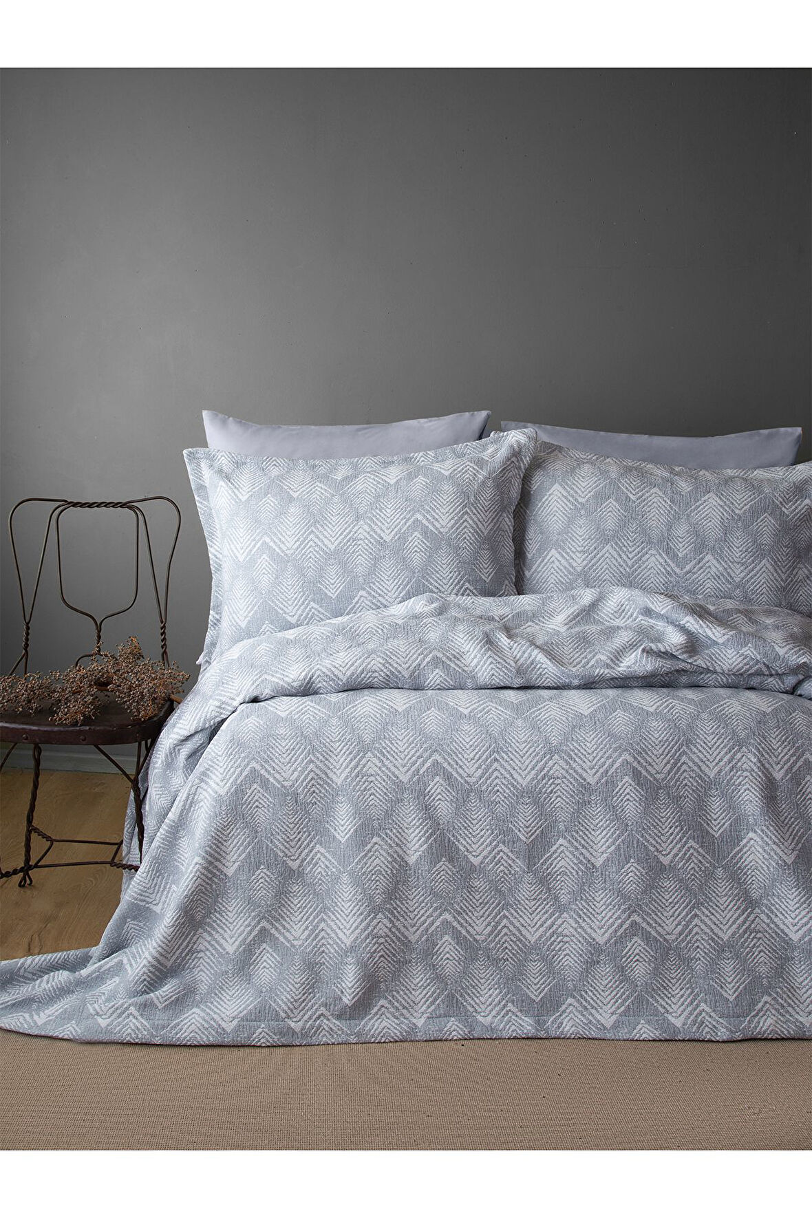Bedline Tek Yatak Örtüsü Tek Kişilik Areca Gri 170X240 cm