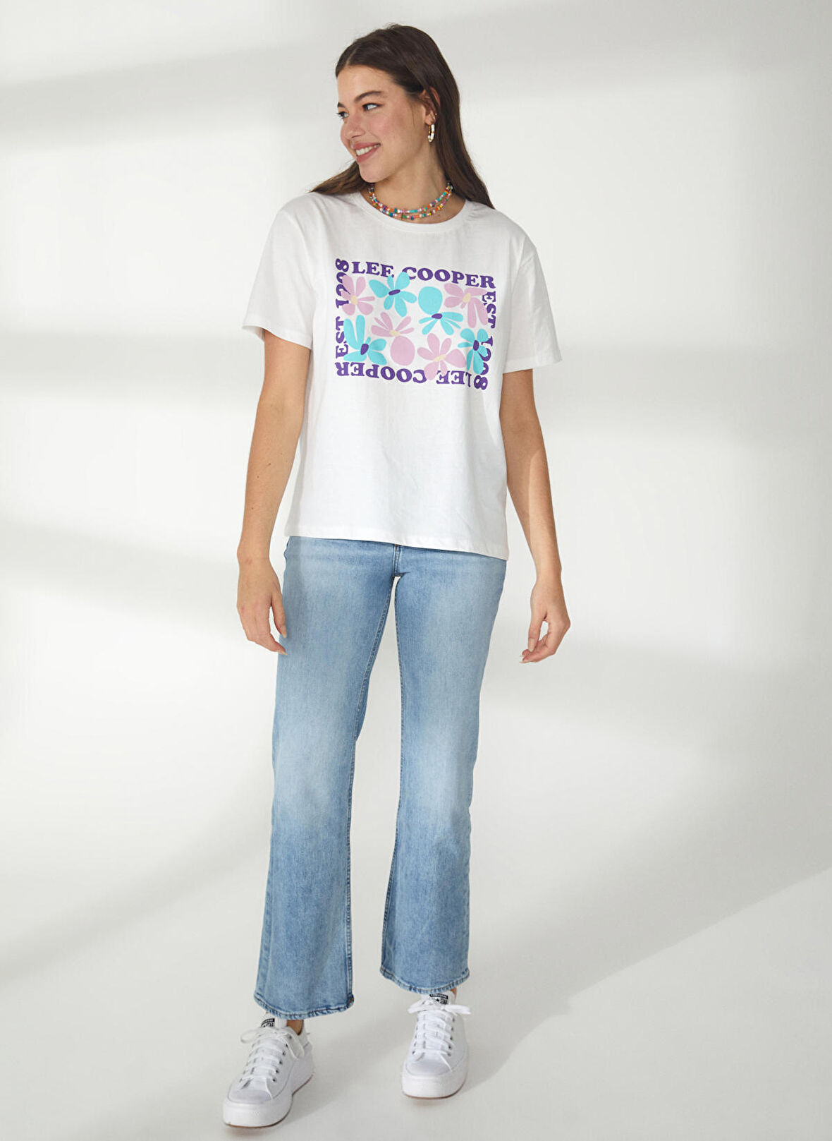 Denim Trip Yüksek Bel Geniş Paça Standart Açık İndigo Kadın Denim Pantolon DT10277 ROSIE Bootcut Fit Yüksek Be