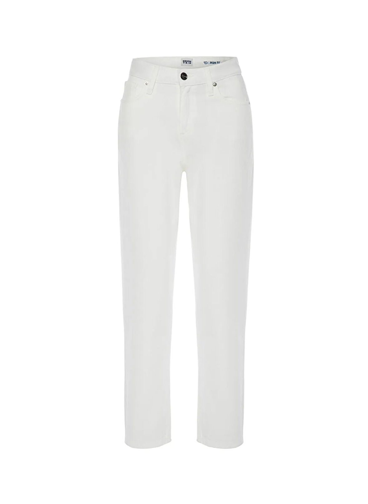 Denim Trip Yüksek Bel Dar Paça Mom Fit Beyaz Kadın Denim Pantolon DT10266 KELLY Mom Fit Yüksek Bel Da