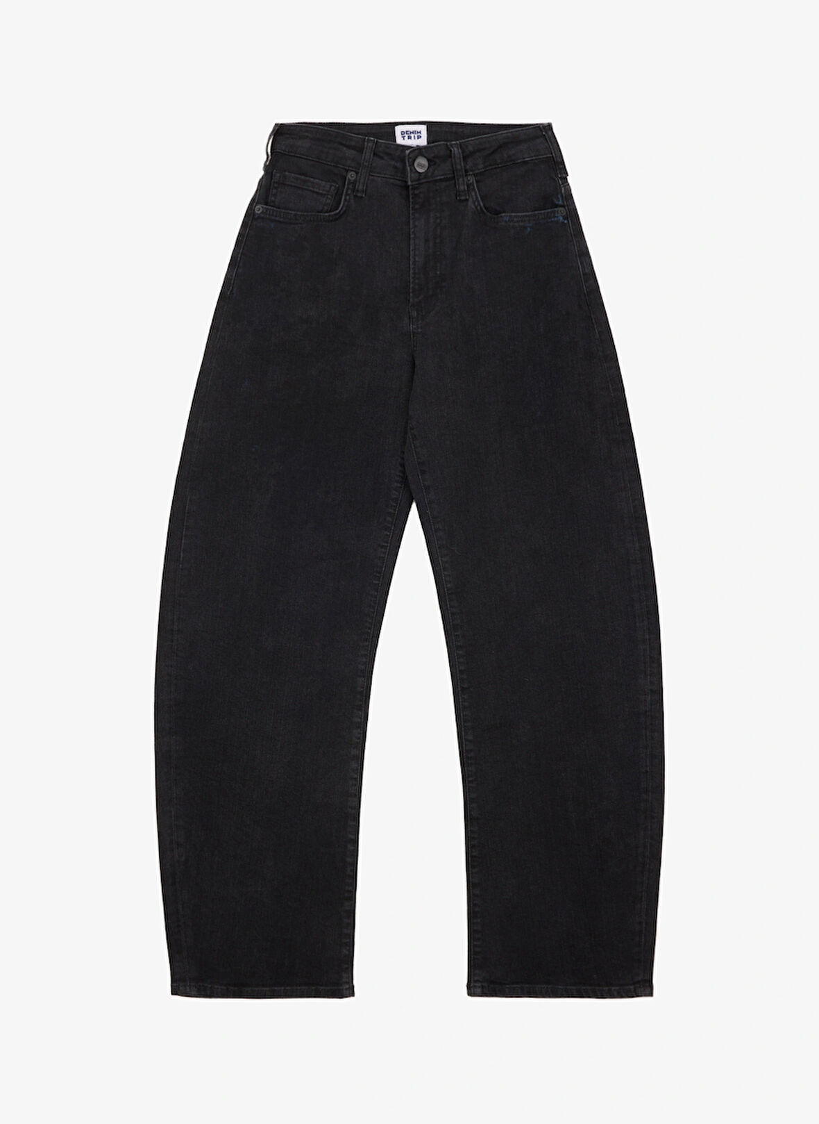 Denim Trip Yüksek Bel Düz Paça Kabarık Koyu İndigo Kadın Denim Pantolon DT10891