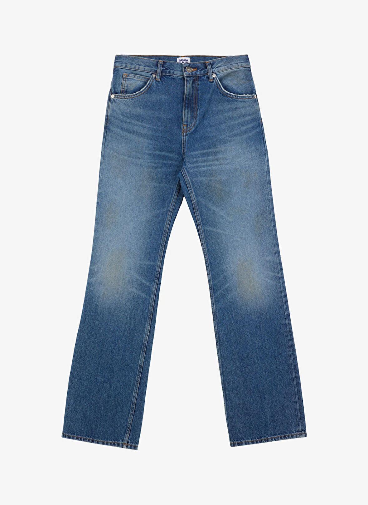 Denim Trip Yüksek Bel Düz Paça Bol Kesim Koyu İndigo Kadın Denim Pantolon DT10896