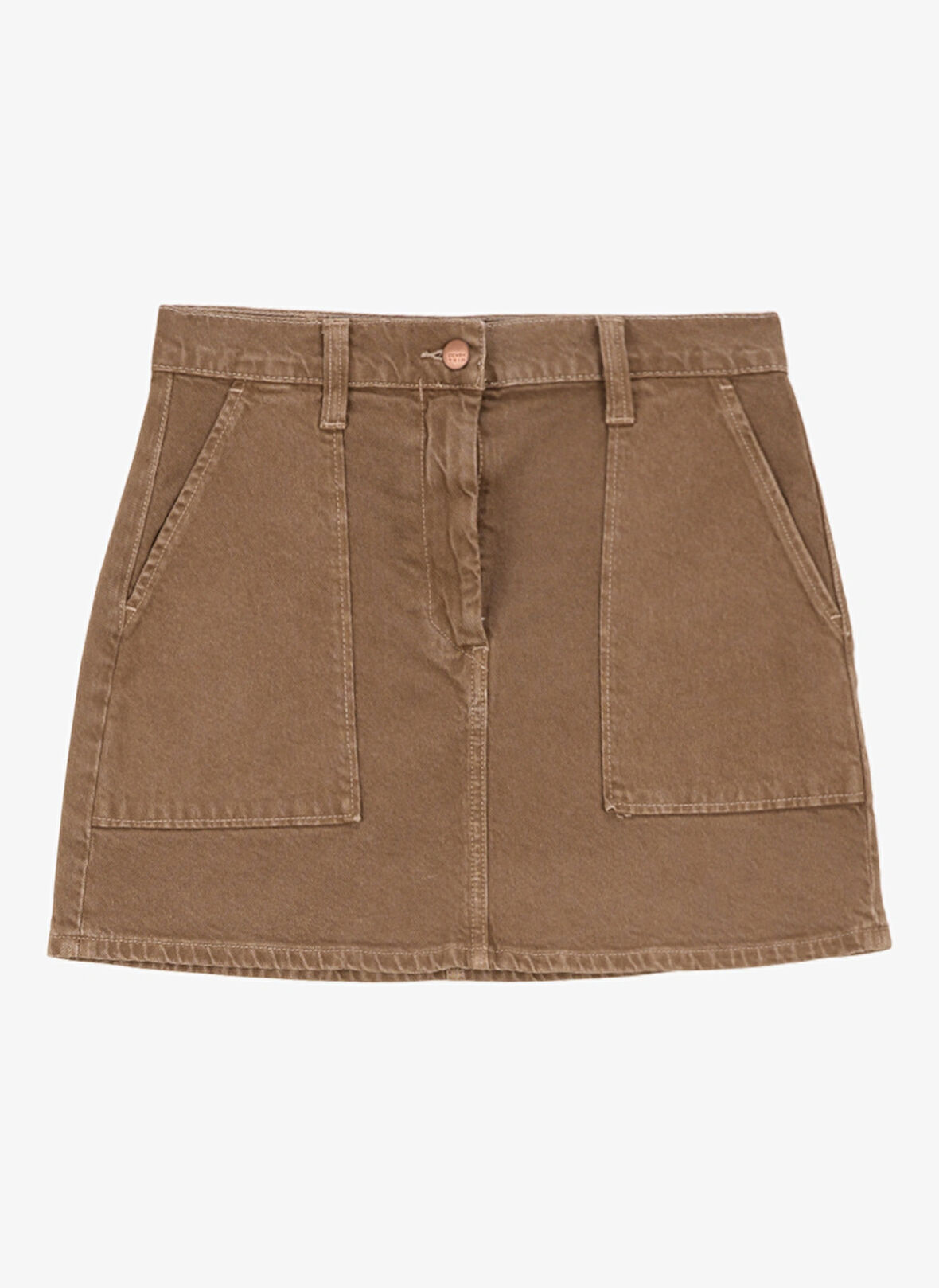 Denim Trip Açık Kahve Kadın Denim Etek Mini Skirt Fit Mini Boy Açık Kahver