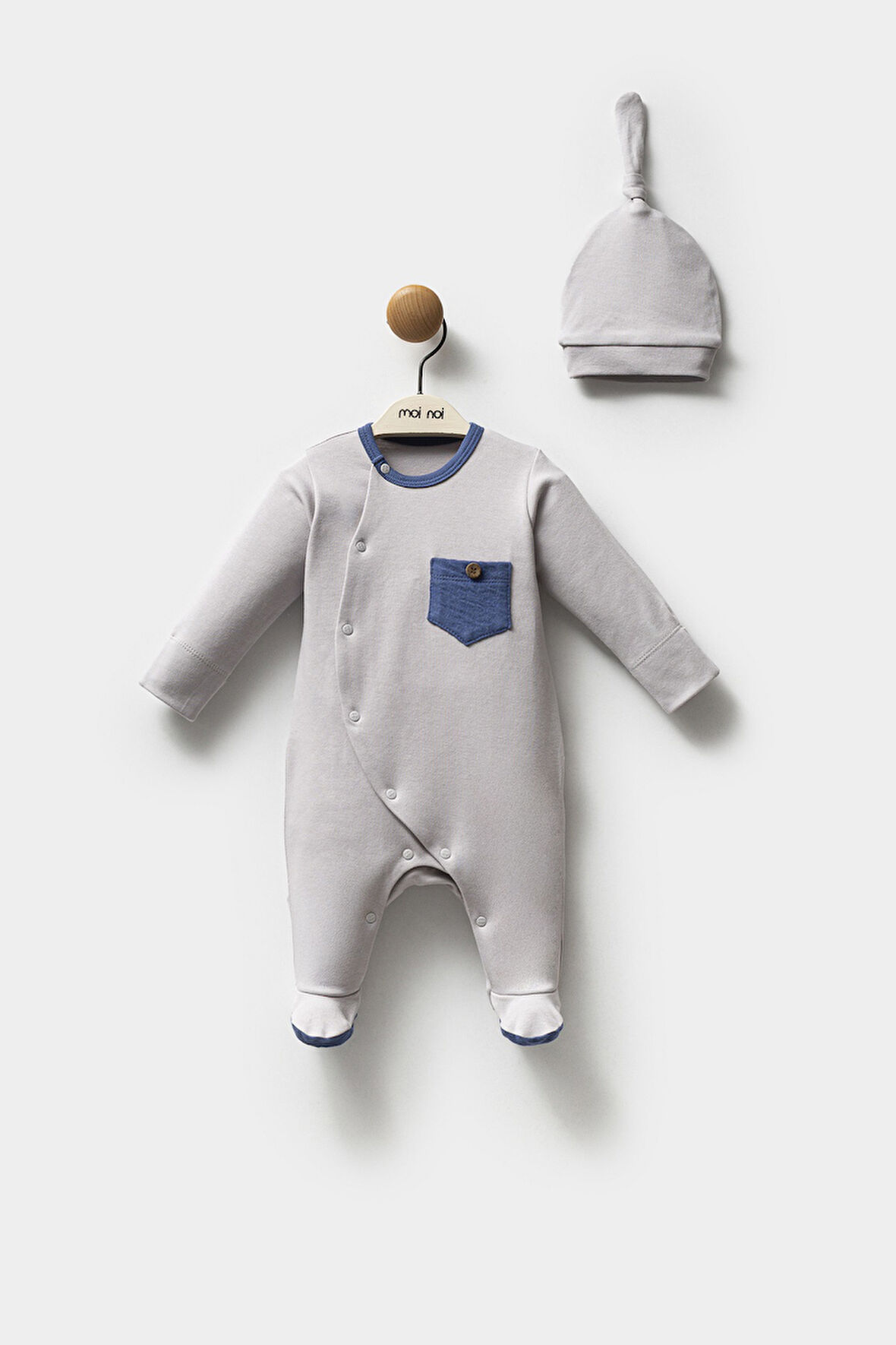 Moi Noi Şapkalı Tulum MNB1250 Gri