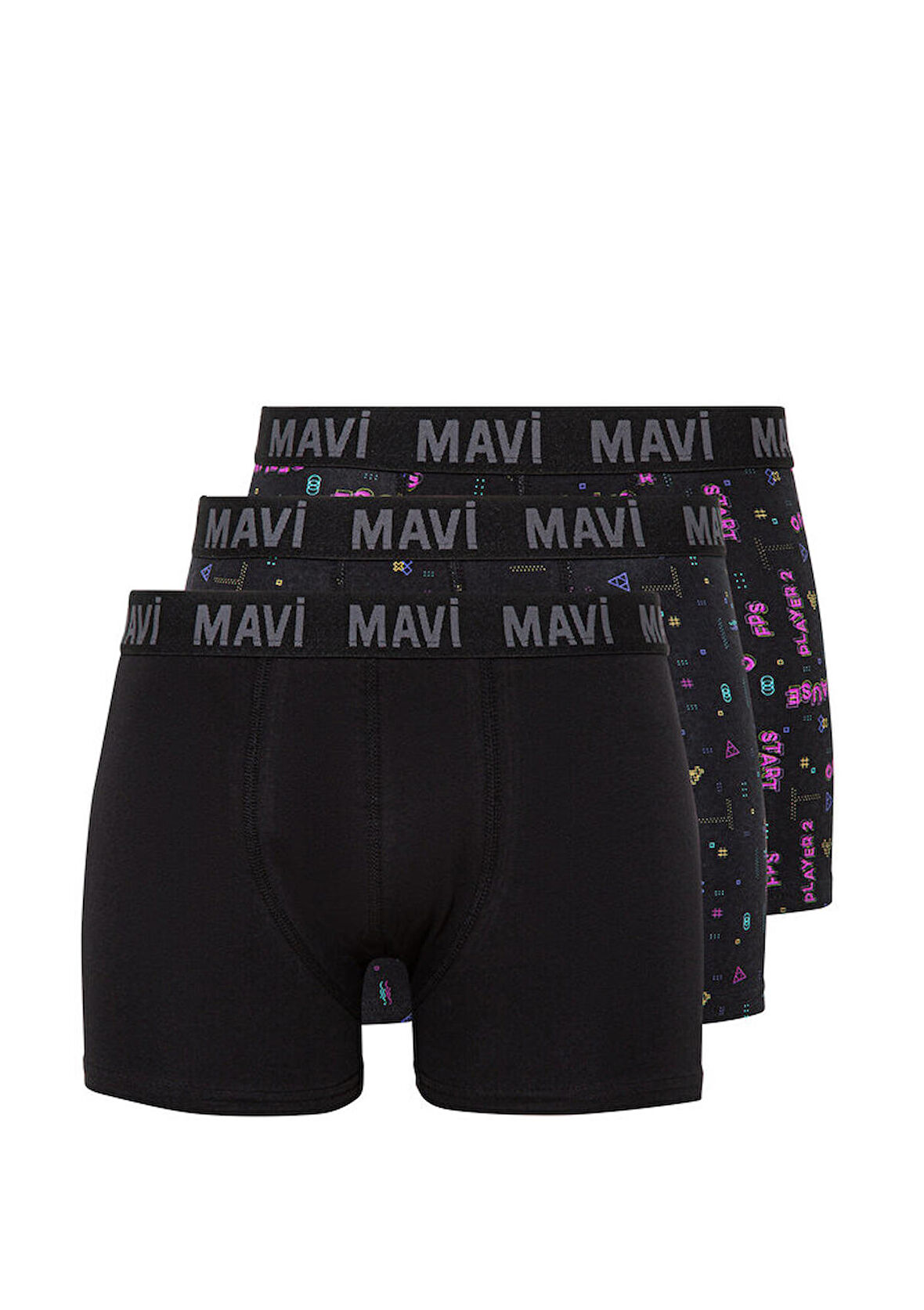 Mavi 3lü Basic Boxer Seti 0911220-900