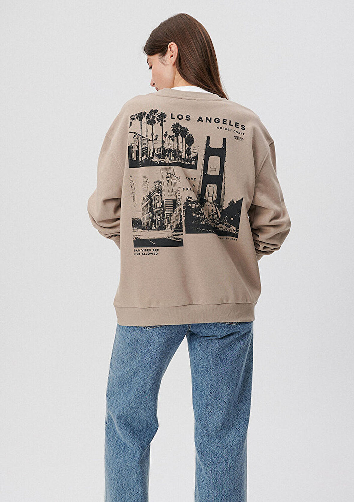 Mavi Bisiklet Yaka Bej Sweatshirt 1S10019-70364