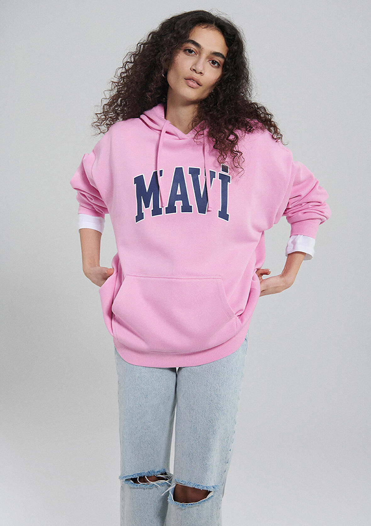 Mavi Logo Baskılı Pembe Sweatshirt 1600361-71038