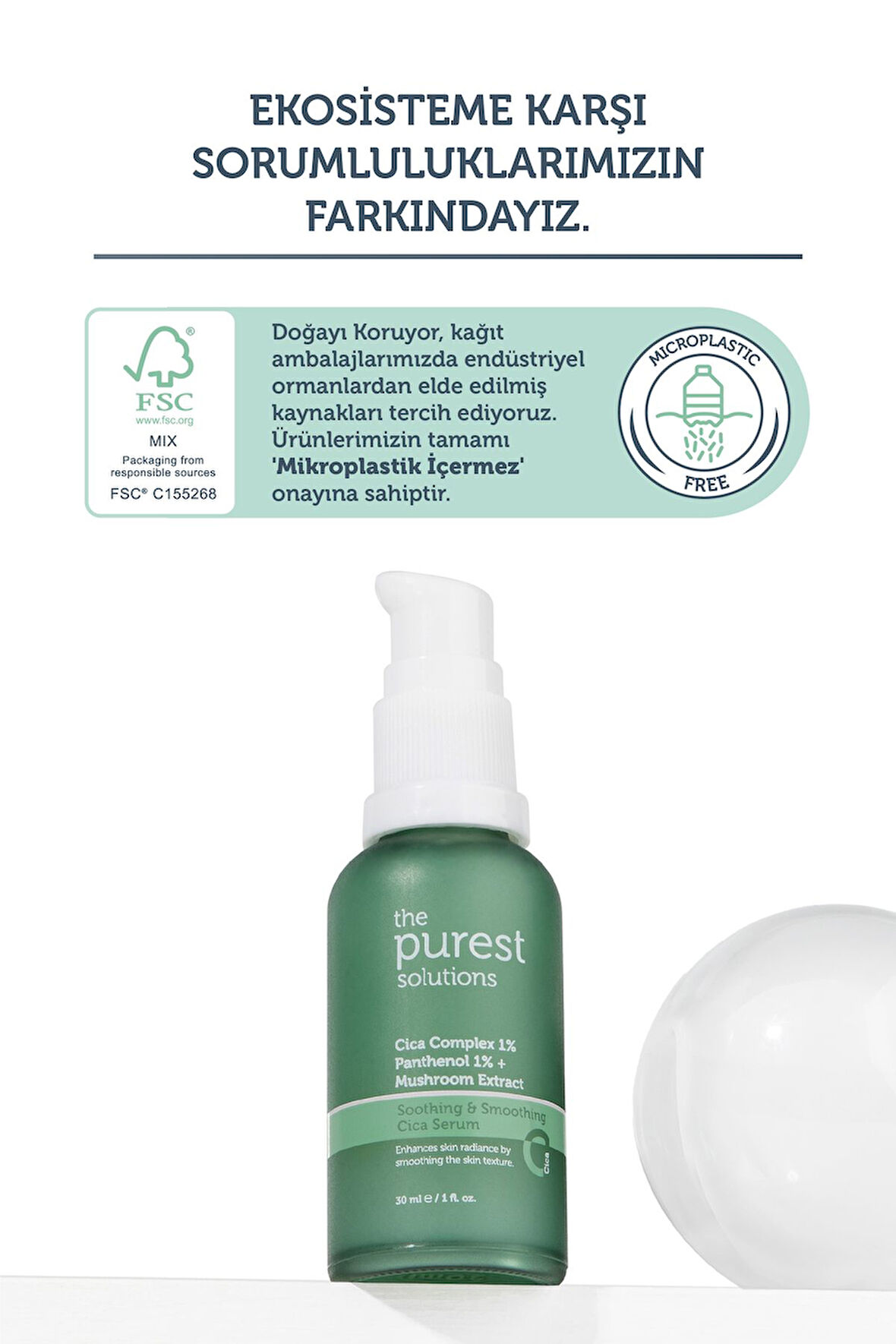 The Purest Solutions Hassas Ciltler için Kızarıklık Karşıtı Cica Serum 30 ml