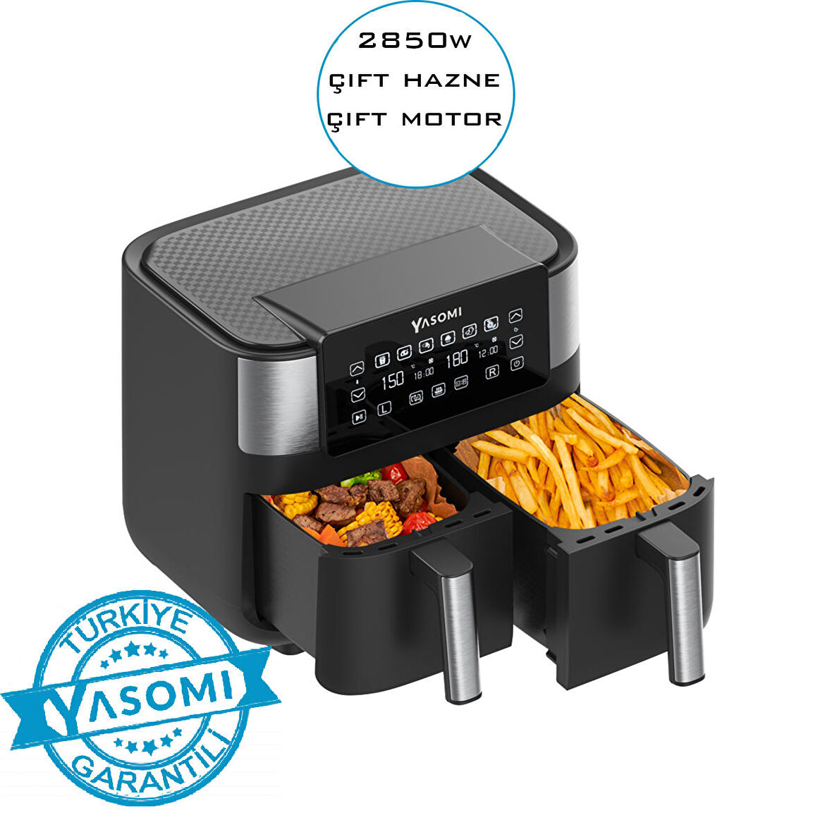 Yasomi Y80 8 lt Yağsız Airfryer Siyah