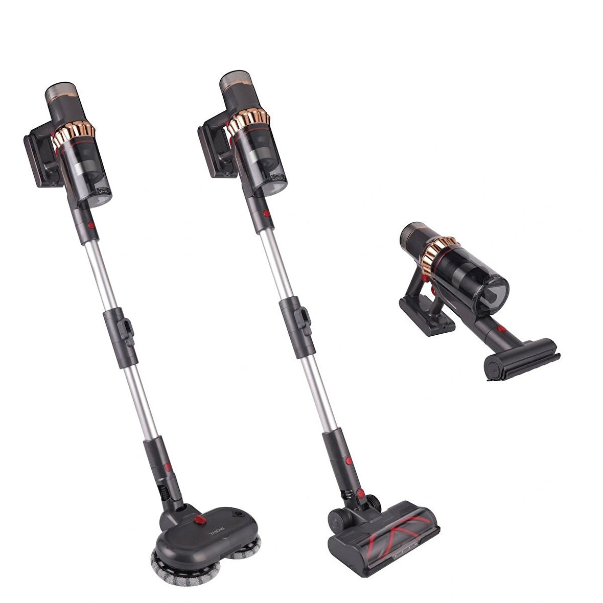 Yasomi Vion Plus V11 H12 Hepa Mop Başlık Led Işıklı Turbo Başlık Dikey Süpürge