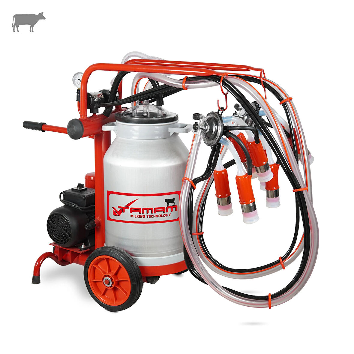 Tamam Ecomini İkili İnek Süt Sağma Makinesi (Alüminyum Güğüm-Silikon) (Kuru)