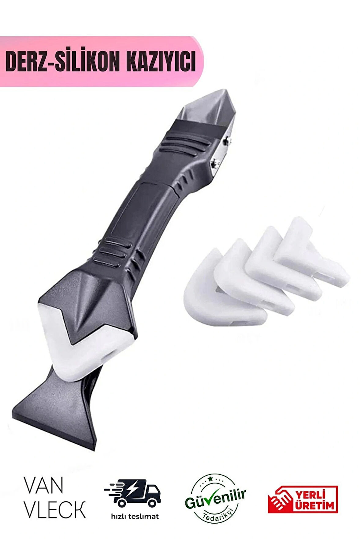 3'ü 1 Arada Derz Dolgu Kazıyıcı ve Uygulayıcı – Silikon Sıyırıcı, Pratik Fayans Temizleme Aparatı