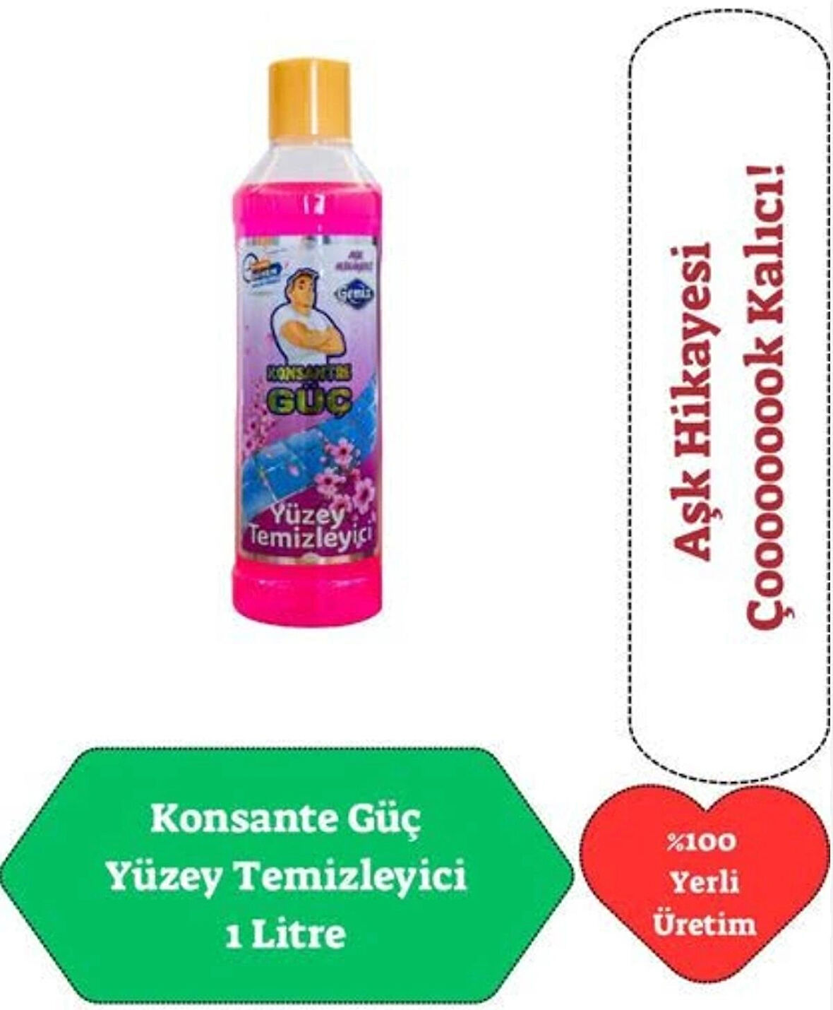 Gemix Konsantre Güc Yüzey Temizleyici Aşk Hikayesi 1 litre x 3 adet